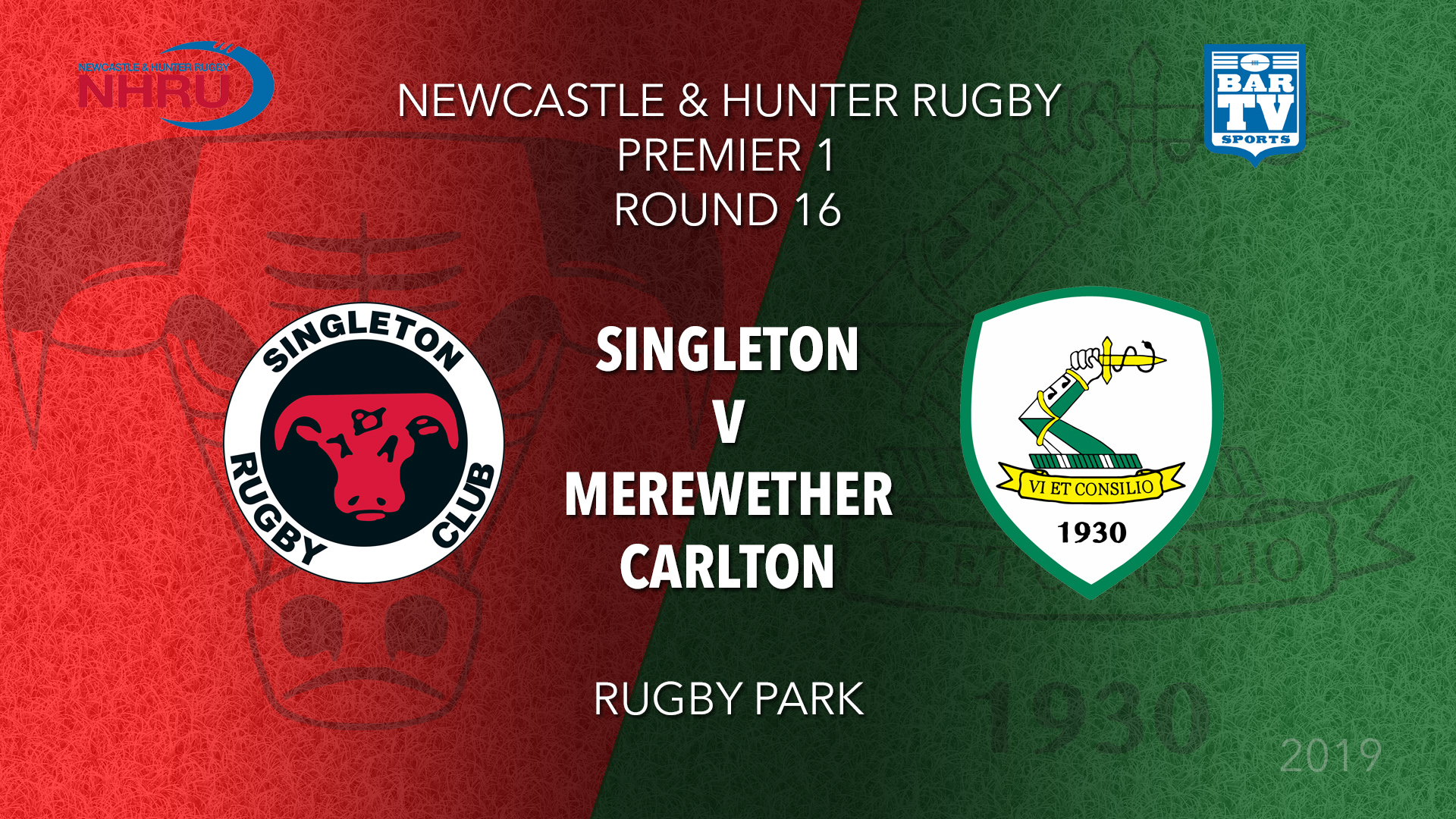 NHRU Round 16 - Premier 1 - Singleton Bulls v Merewether Carlton Slate Image