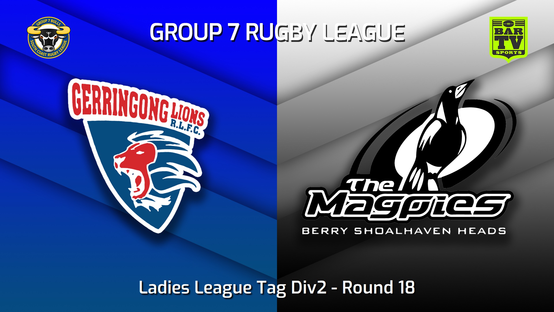 220827-South Coast Round 18 - Ladies League Tag Div2 - Gerringong Lions v Berry-Shoalhaven Heads Magpies Slate Image