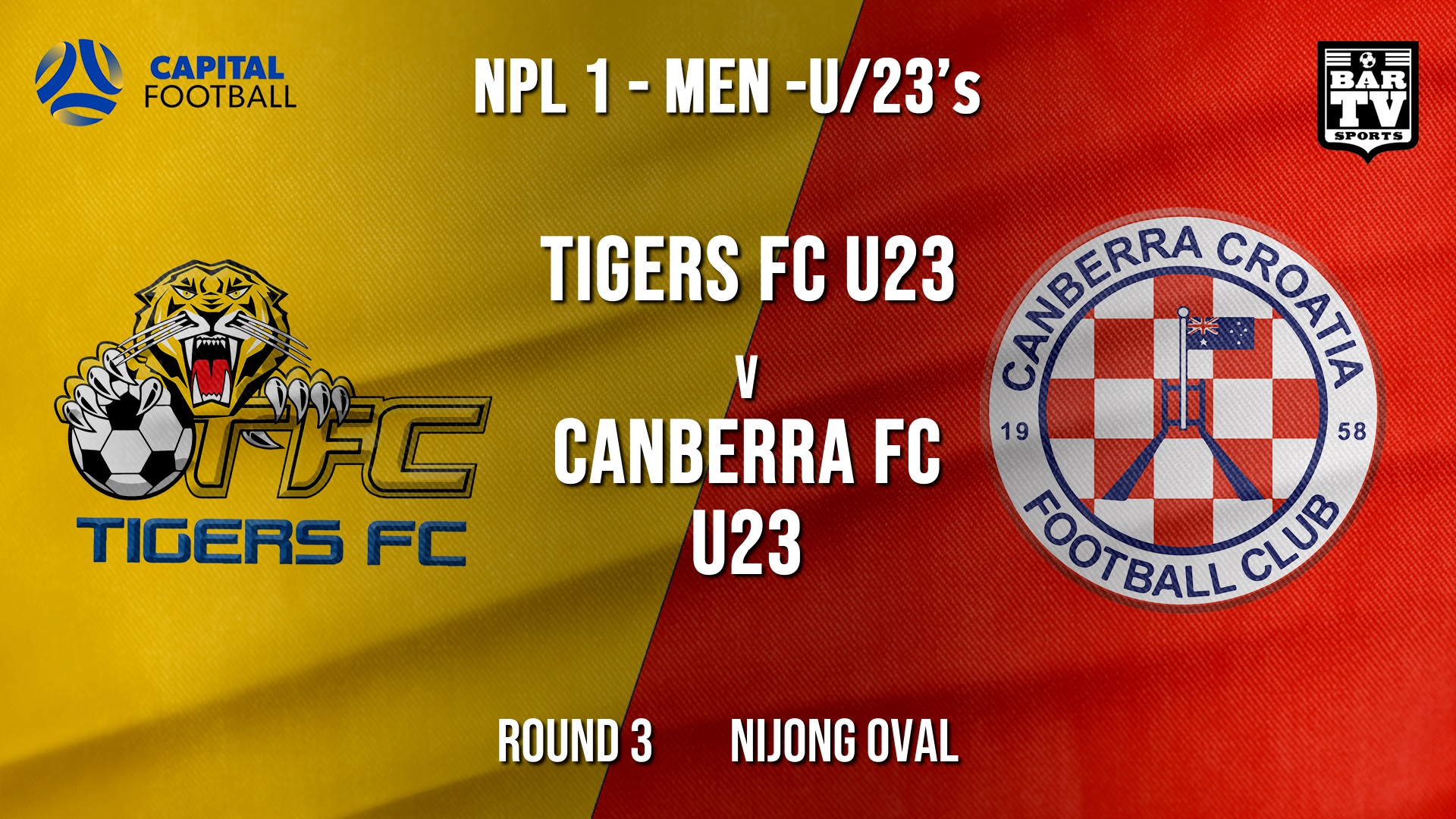 NPL1 Men - U23 - Capital Football  Round 3 - Tigers FC U23 v Canberra FC U23 Slate Image