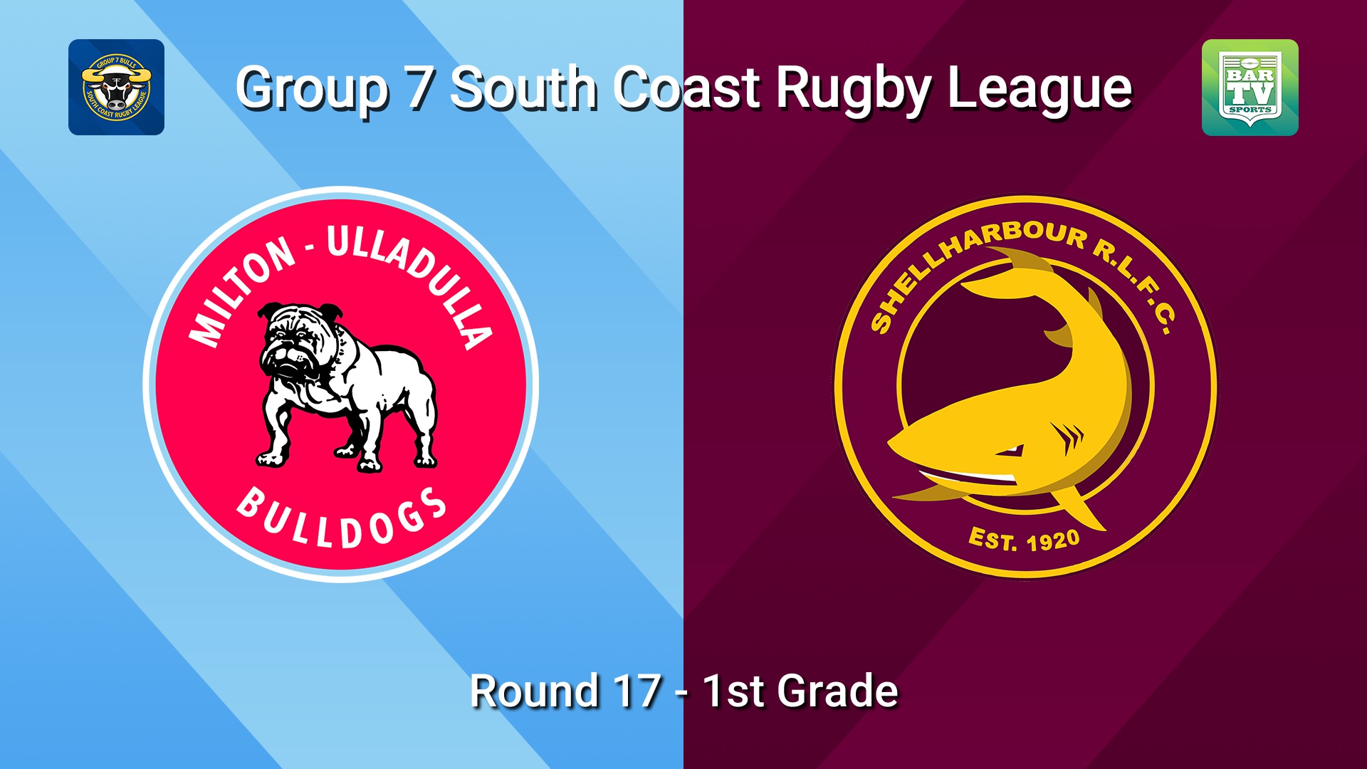 260823-video-South Coast Round 17 - 1st Grade - Milton-Ulladulla Bulldogs v Shellharbour Sharks Slate Image