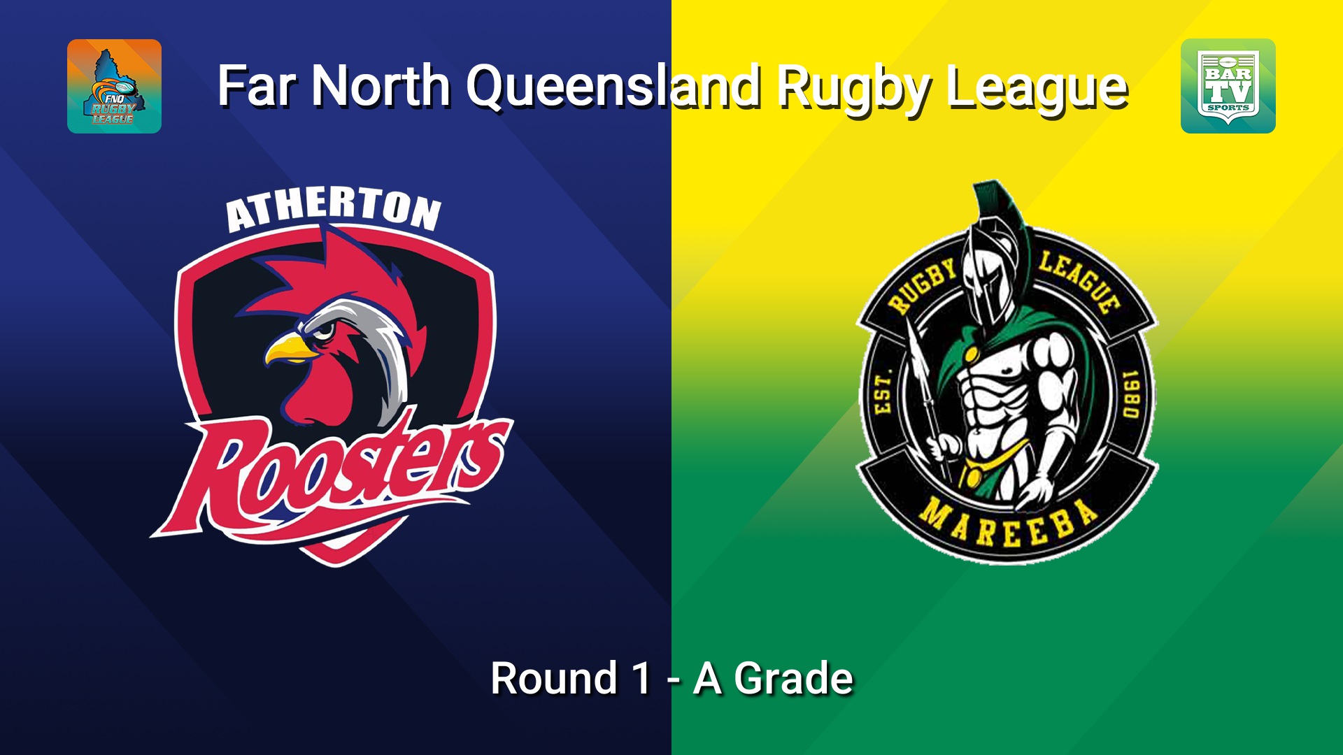 260321-video-FNQ Rugby League Round 1 - A Grade - Atherton Roosters  v Mareeba Gladiators  Minigame Slate Image
