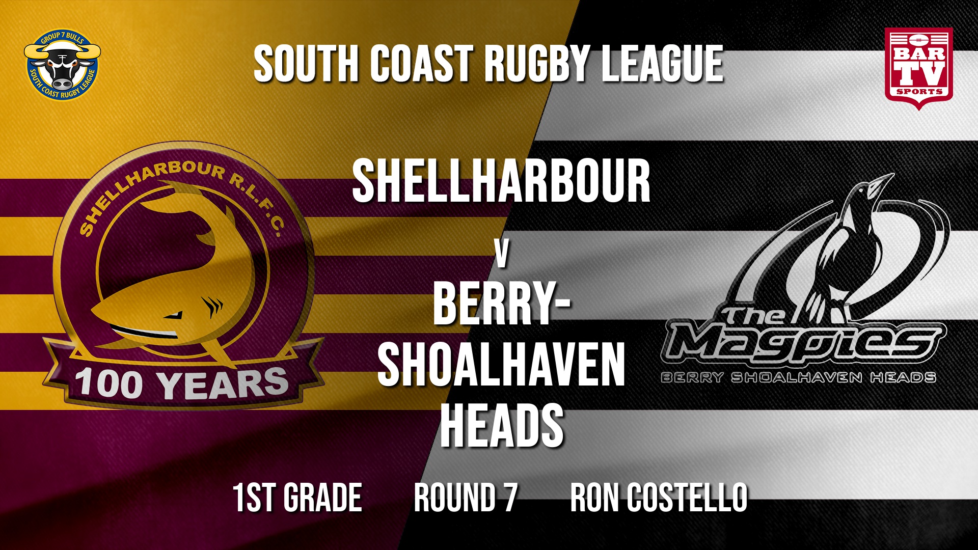 Group 7 RL Round 7 - 1st Grade - Shellharbour Sharks v Berry-Shoalhaven Heads Slate Image