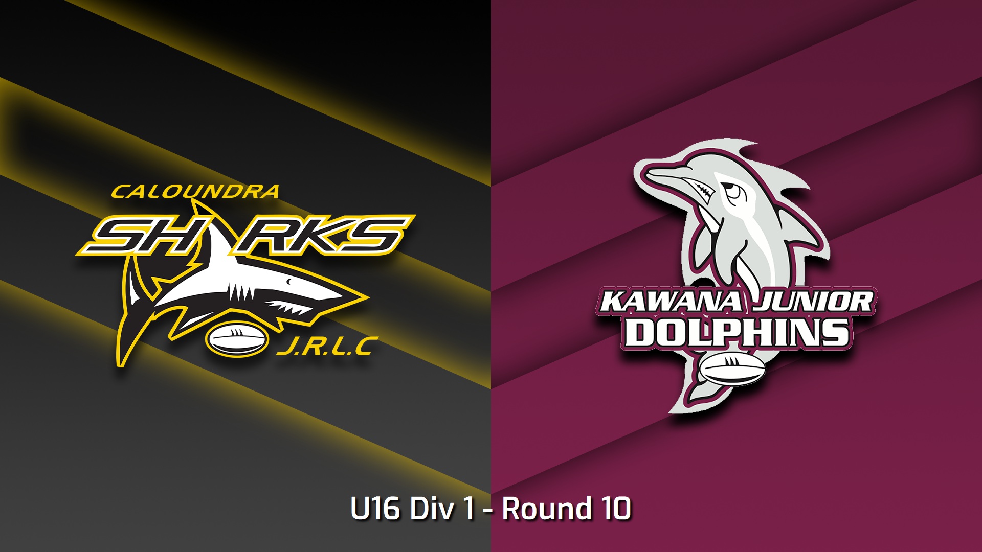 230616-Sunshine Coast Junior Rugby League Round 10 - U16 Div 1 - Caloundra Sharks JRL v Kawana Dolphins JRL Slate Image