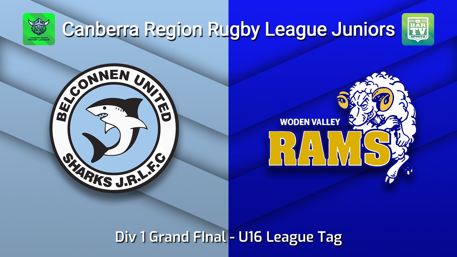 260912-video-Canberra Region Rugby League Juniors Div 1 Grand FInal - U16 League Tag - Belconnen United Sharks Juniors v Woden Valley Rams Juniors Slate Image