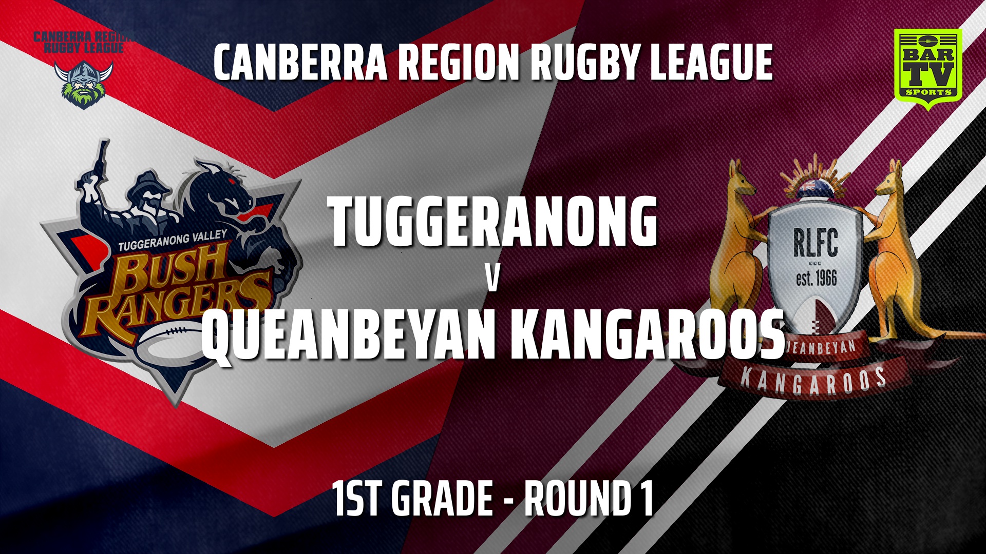 CRRL Round 1 - 1st Grade - Tuggeranong Bushrangers v Queanbeyan Kangaroos Slate Image