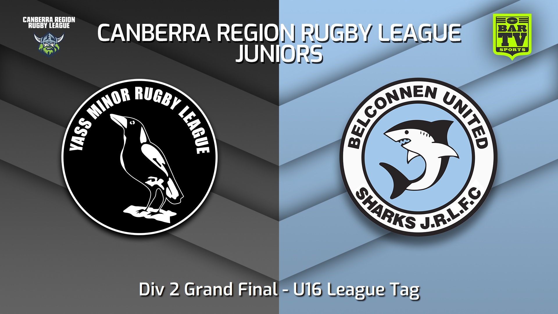 250906-video-Canberra Region Rugby League Juniors Div 2 Grand Final - U16 League Tag - Yass Magpies Juniors v Belconnen United Sharks Juniors Slate Image