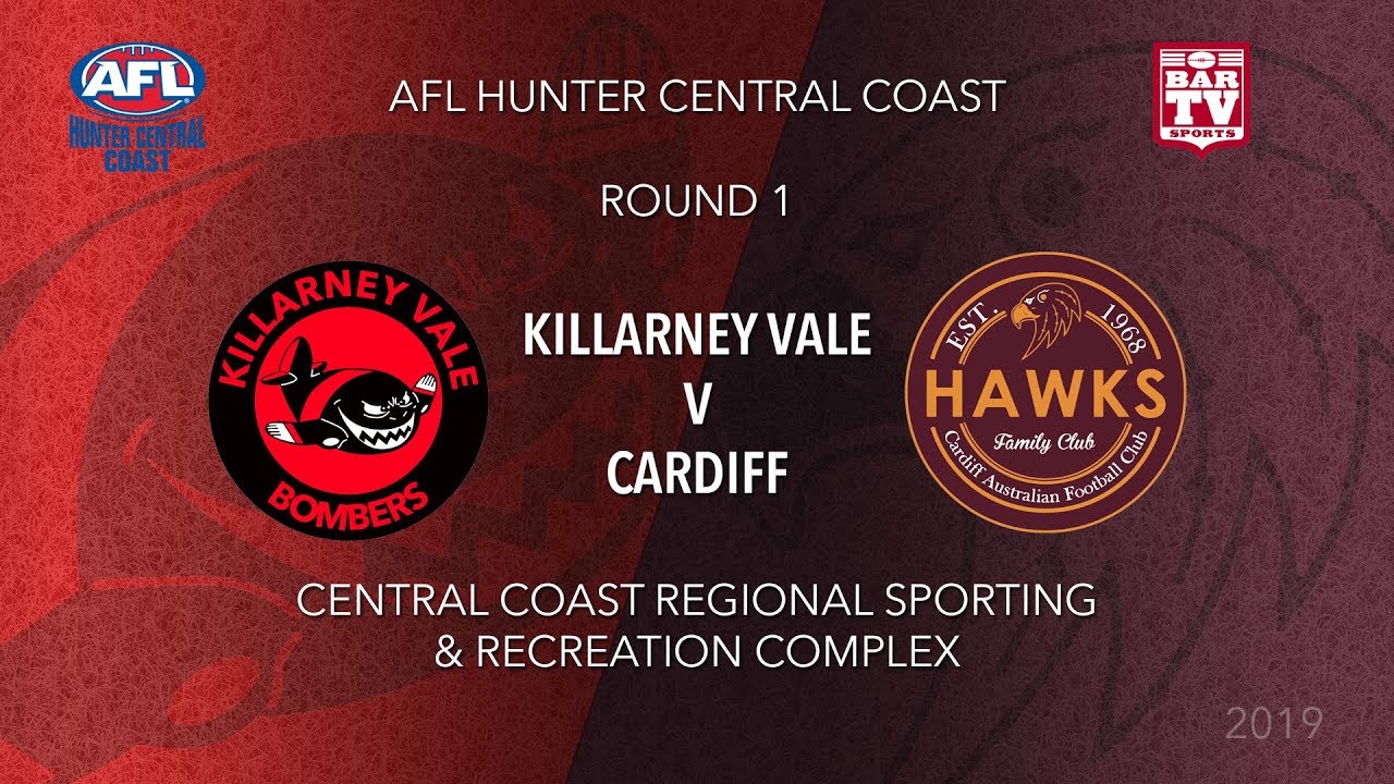 AFL HCC Round 1 - Killarney Vale Bombers v Cardiff Hawks Slate Image