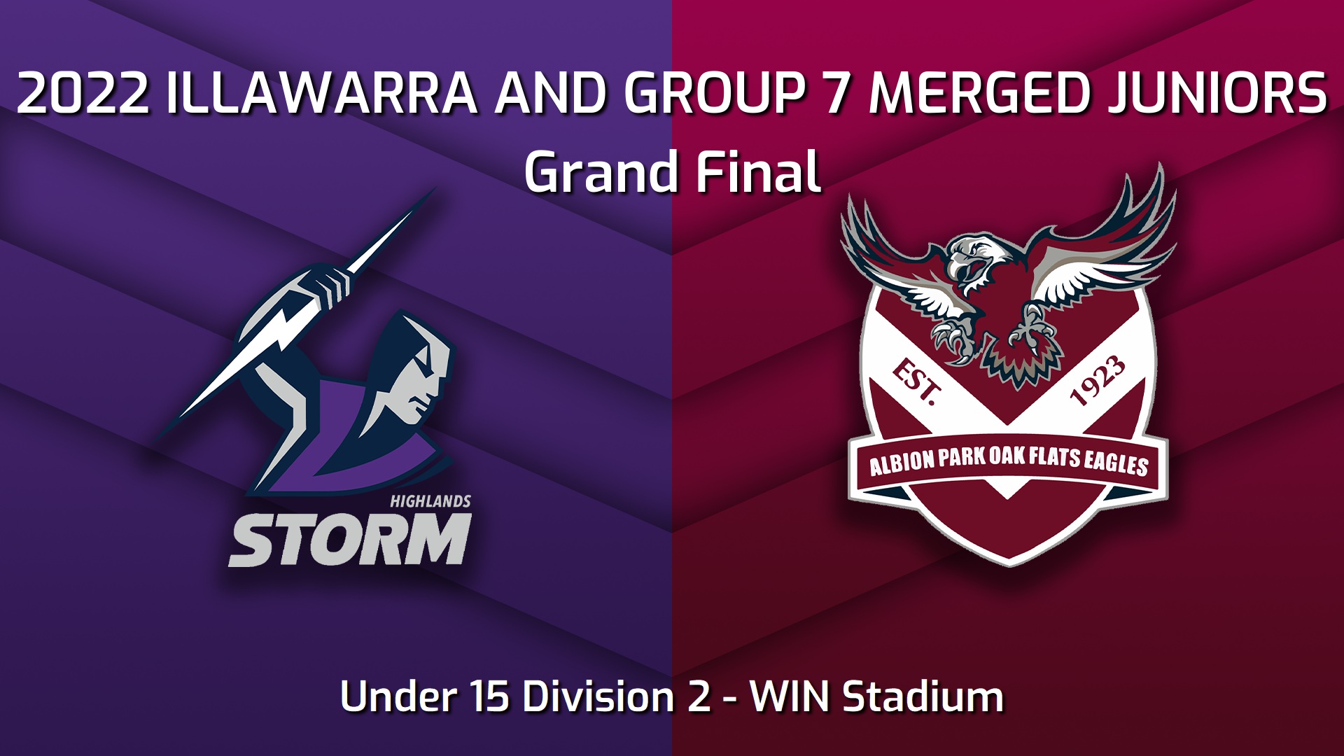 220903-2022 Illawarra and Group 7 Merged Juniors Grand Final - Under 15 Division 2 - Southern Highlands Storm v Albion Park Oak Flats Eagles Slate Image