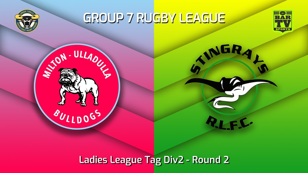230401-South Coast Round 2 - Ladies League Tag Div2 - Milton-Ulladulla Bulldogs v Stingrays of Shellharbour Slate Image