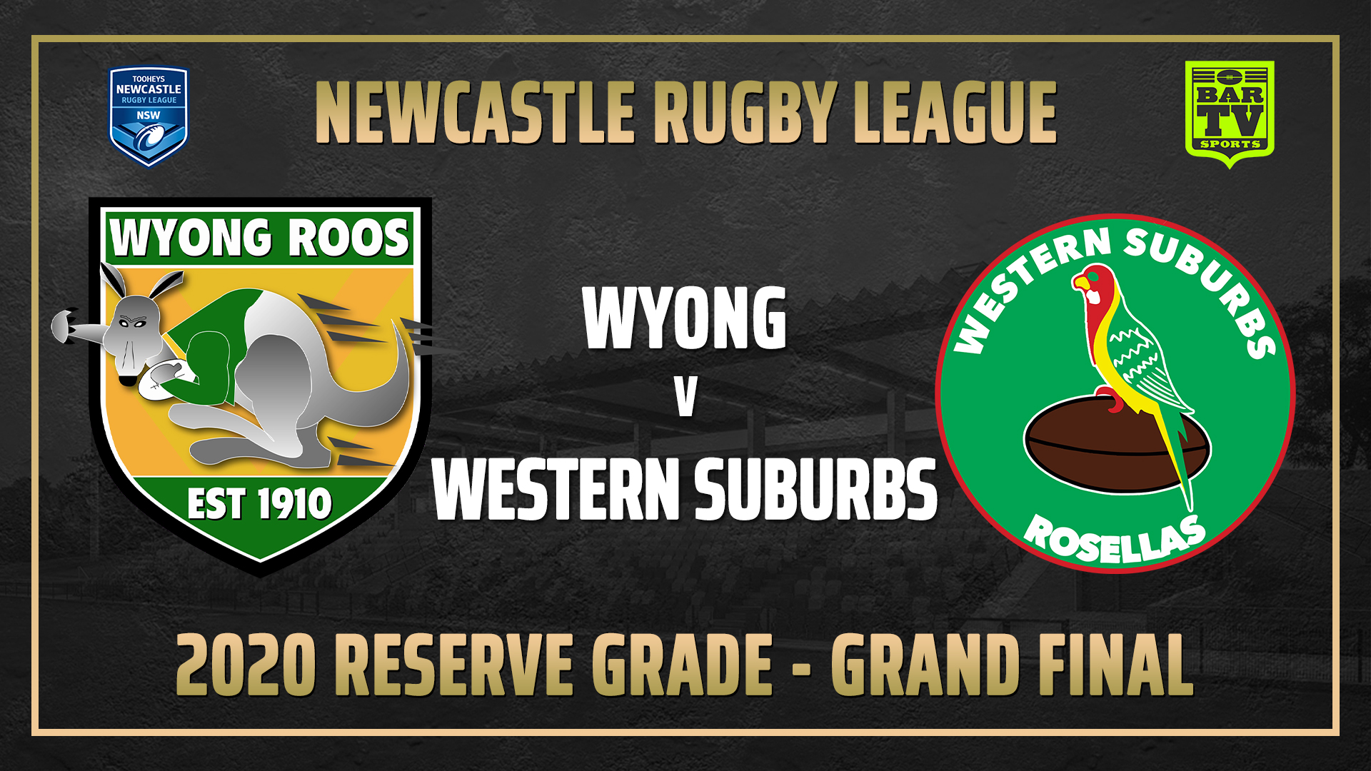 Newcastle Rugby League Grand Final - Reserve Grade - Wyong Roos v Western Suburbs Rosellas Slate Image