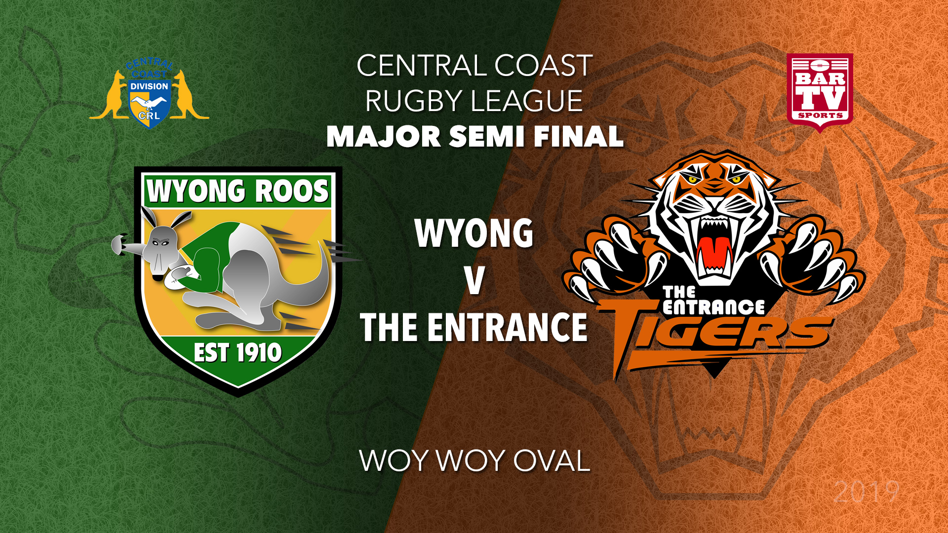 Central Coast Rugby League 1st Grade - Wyong Roos v The Entrance Tigers Slate Image