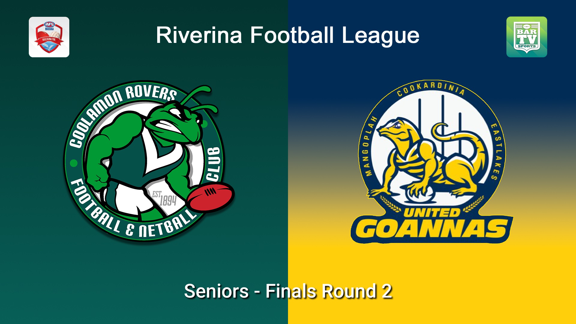 260829-video-Riverina Football League Finals Round 2 - Seniors - Coolamon Rovers v MCUE Goannas Slate Image