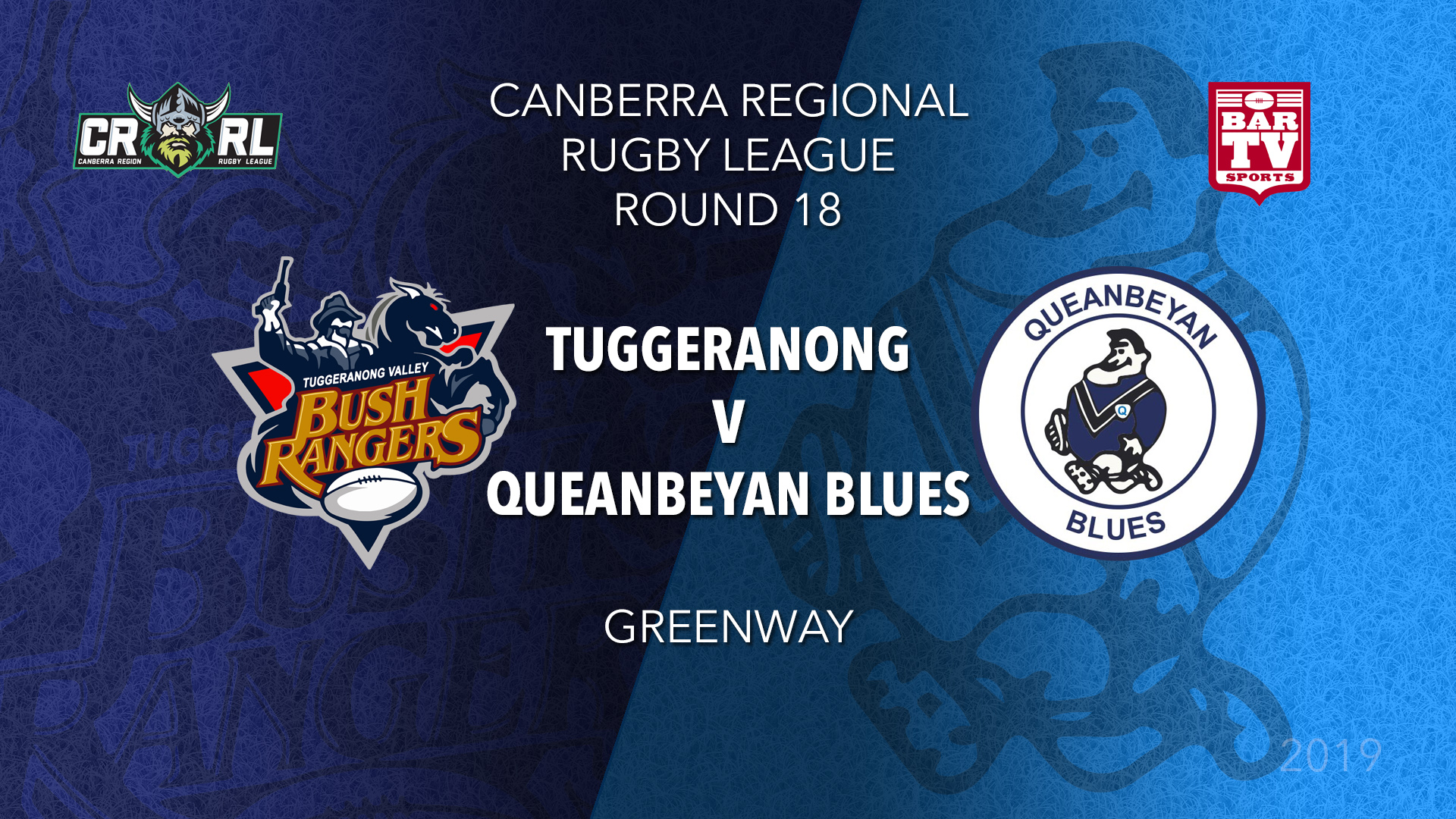 CRRL 1st Grade - Tuggeranong Bushrangers v Queanbeyan Blues Slate Image