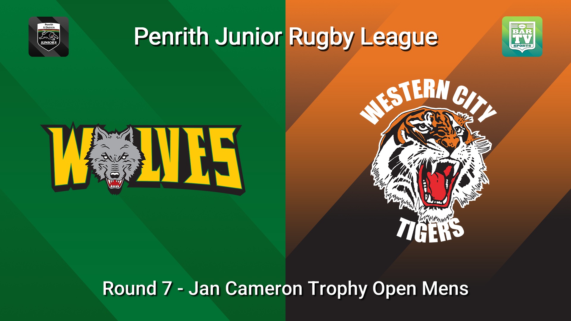 260530-video-Penrith & District Junior Rugby League Round 7 - Jan Cameron Trophy Open Mens - Windsor Wolves v Western City Tigers Slate Image