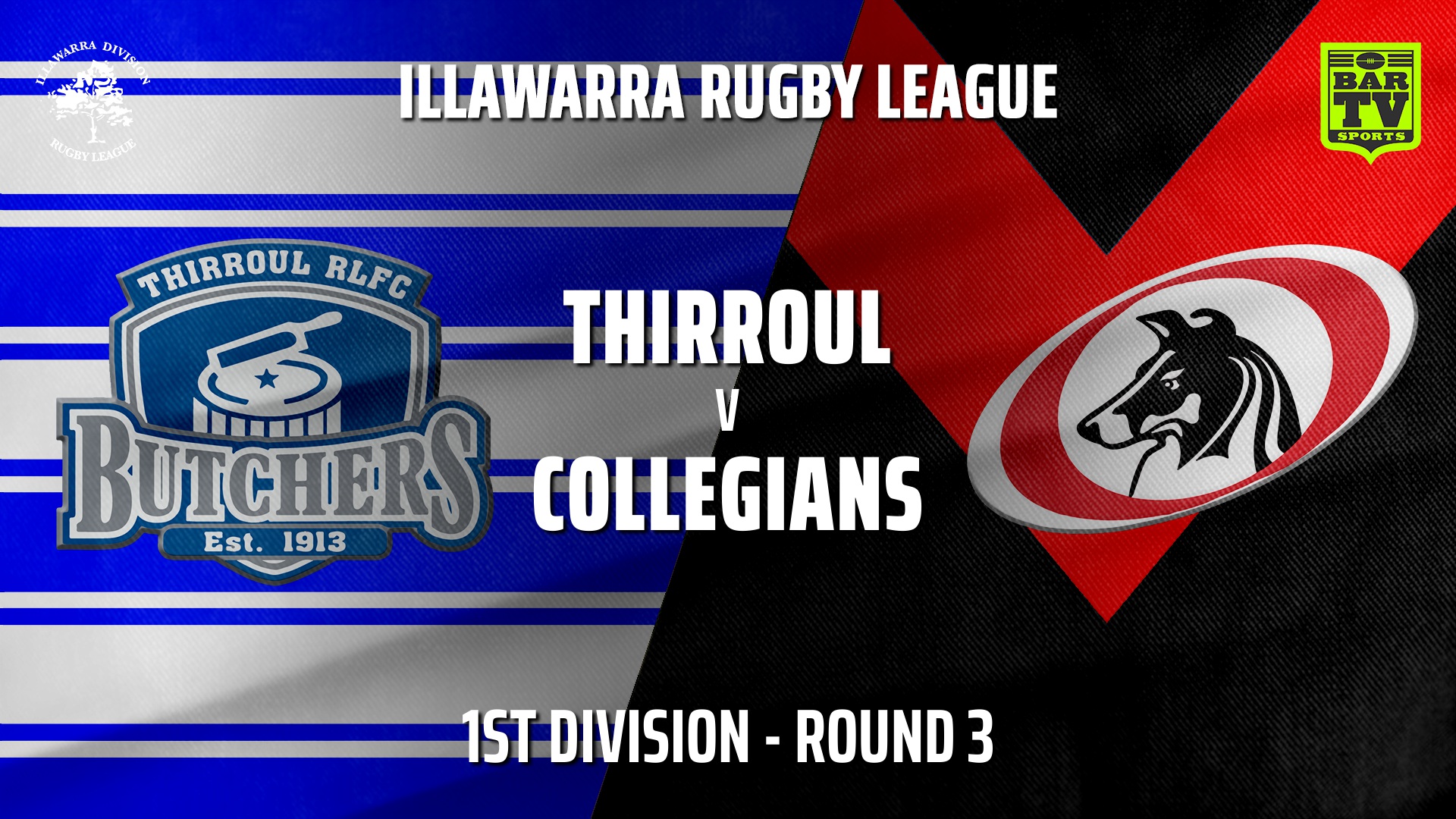 210421-IRL Round 3 - 1st Division - Thirroul Butchers v Collegians Slate Image