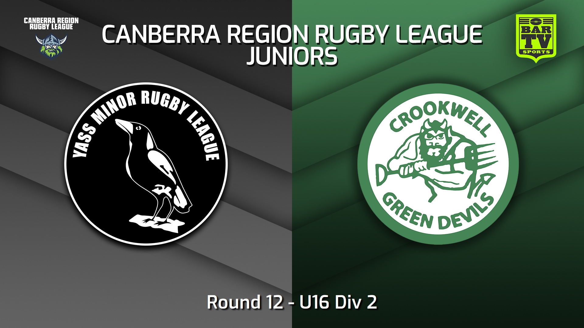 250801-video-Canberra Region Rugby League Juniors Round 12 - U16 Div 2 - Yass Magpies Juniors v Crookwell Green Devils Juniors Slate Image
