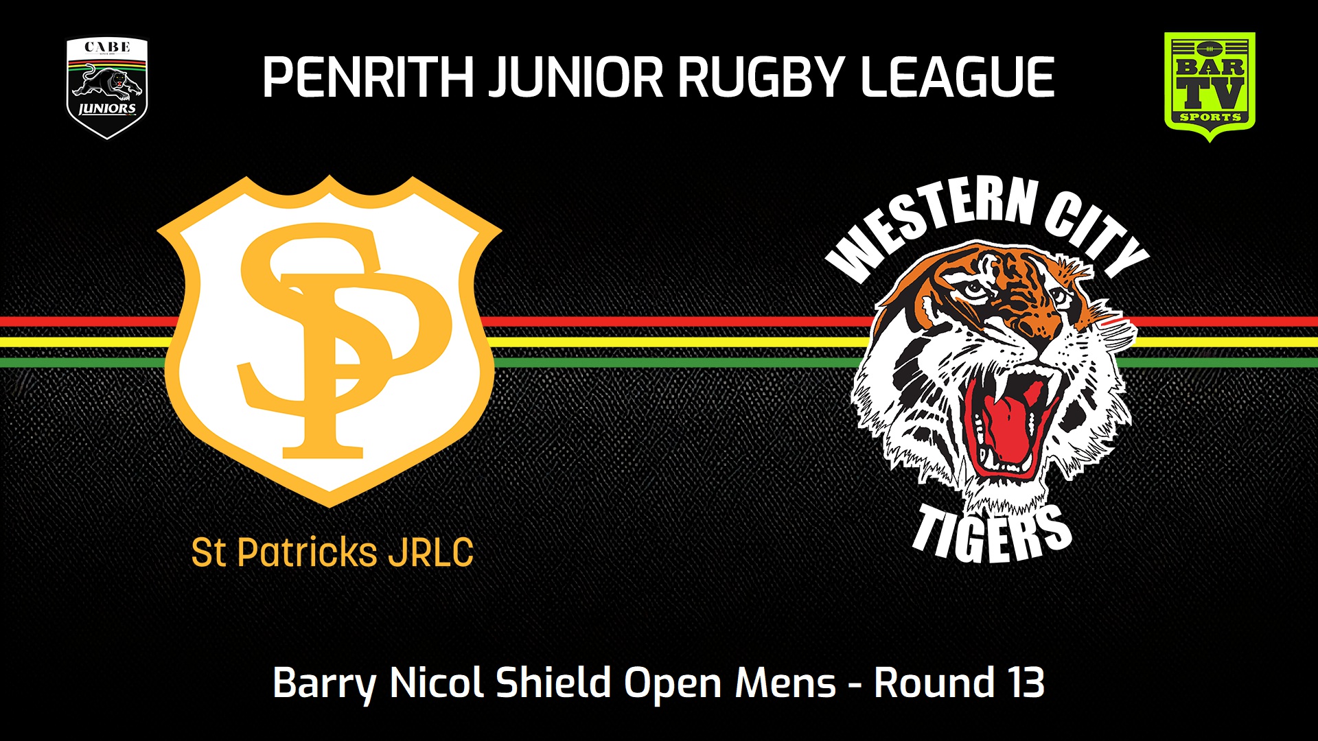 240721-video-Penrith & District Junior Rugby League Round 13 - Barry Nicol Shield Open Mens - St Patricks v Western City Tigers Slate Image