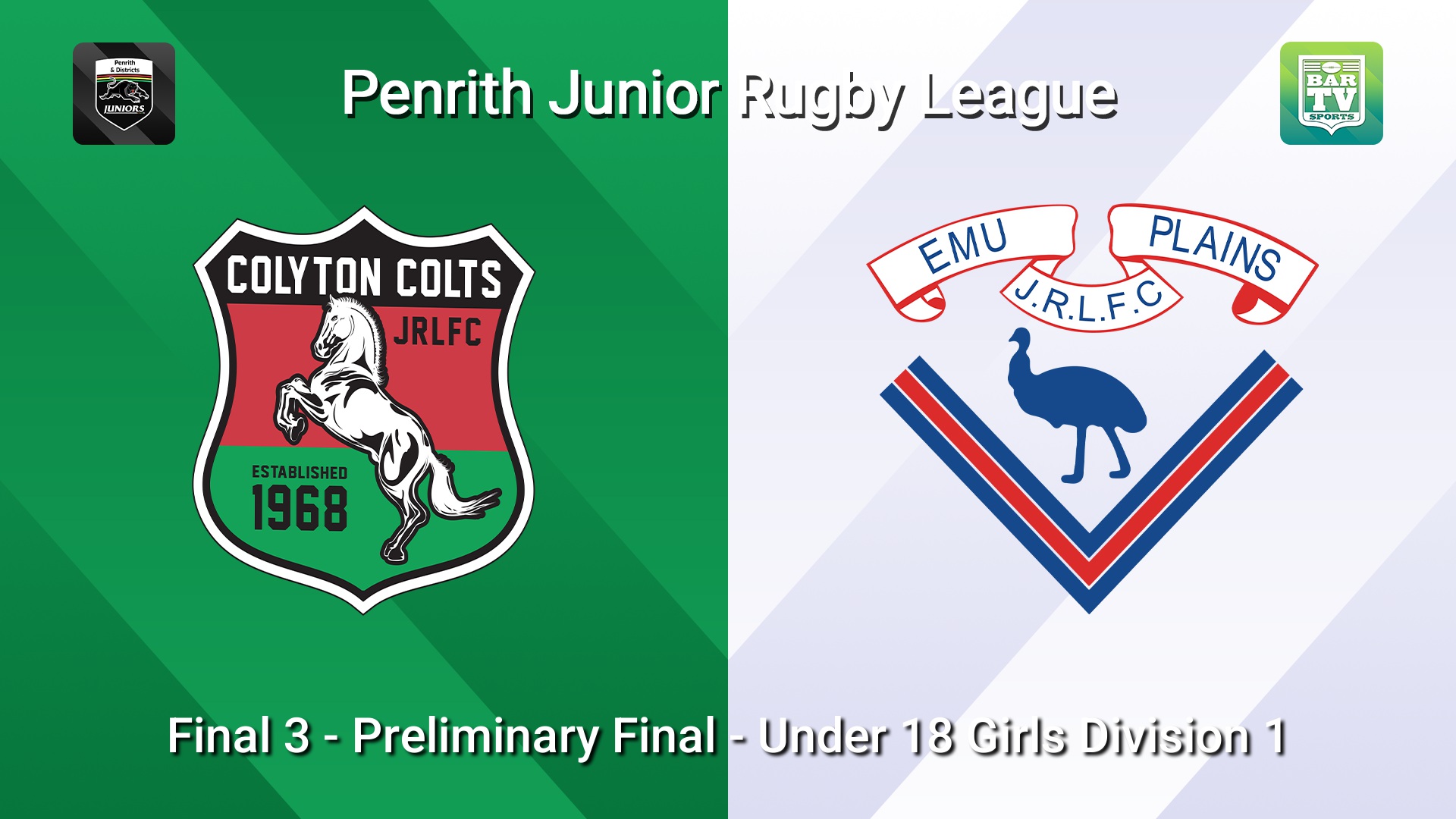 260822-video-Penrith & District Junior Rugby League Final 3 - Preliminary Final - Under 18 Girls Division 1 - Colyton v Emu Plains Slate Image