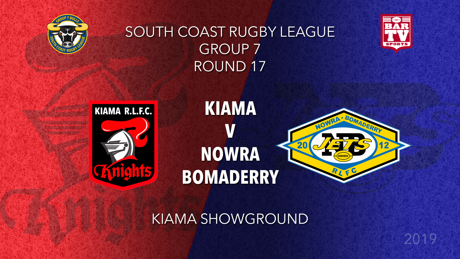  Group 7 South Coast Rugby League Round 17 - 1st Grade -  Kiama Knights v Nowra-Bomaderry  Slate Image