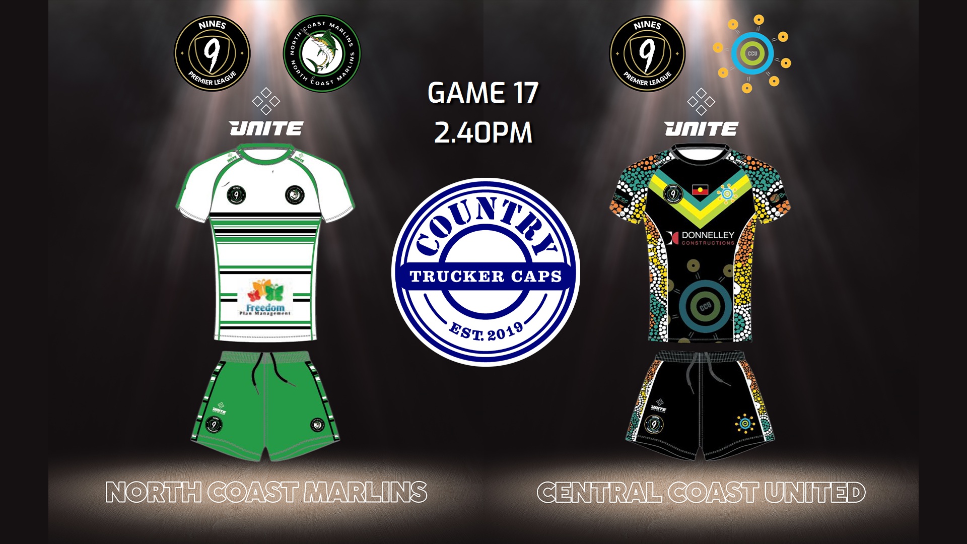 240126-Nines Premier League Game 17 - BYS Pool - North Coast Marlins v Central Coast United Slate Image