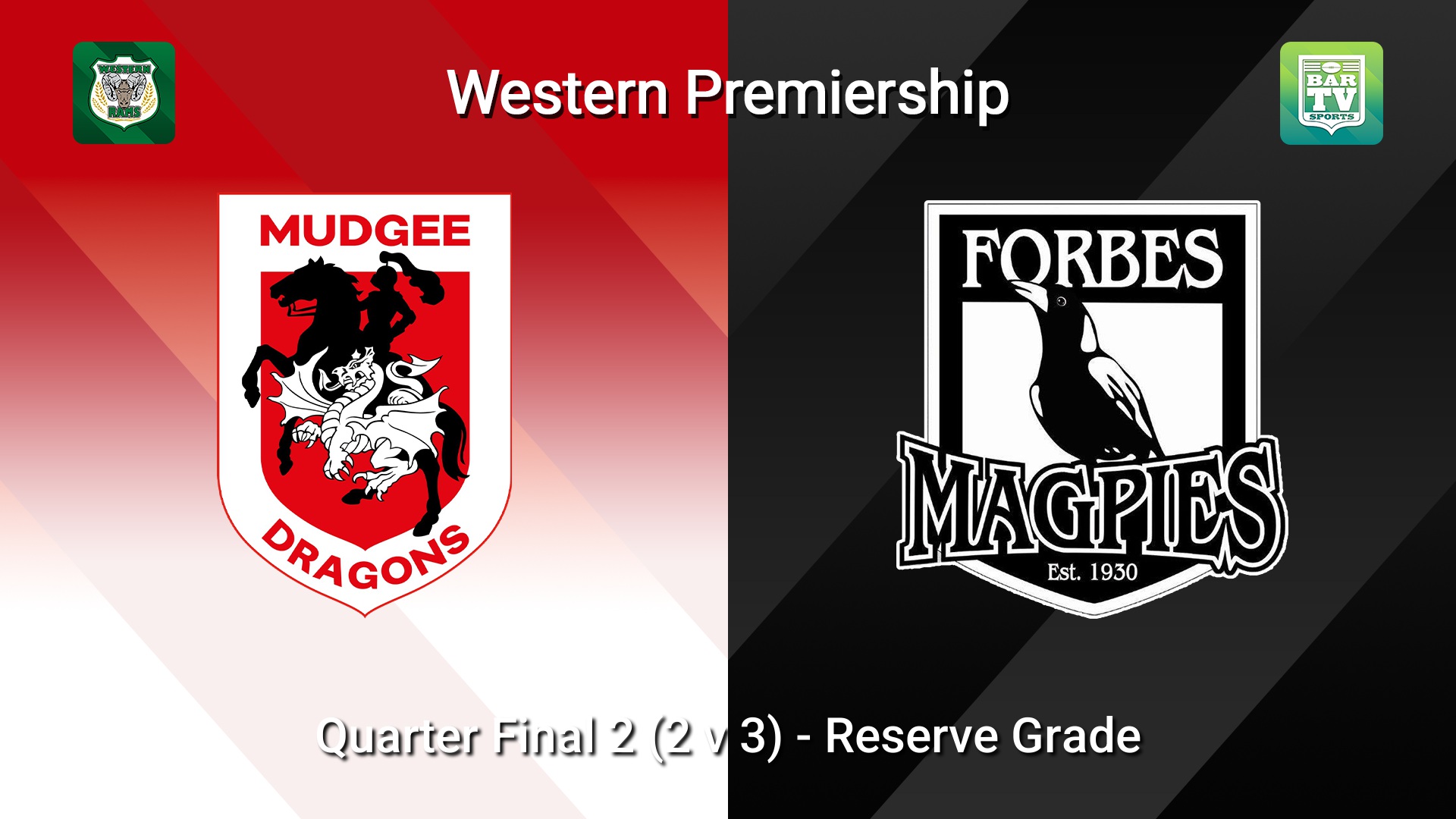 260815-video-Western Premiership Quarter Final 2 (2 v 3)  - Reserve Grade - Mudgee Dragons v Forbes Magpies Slate Image