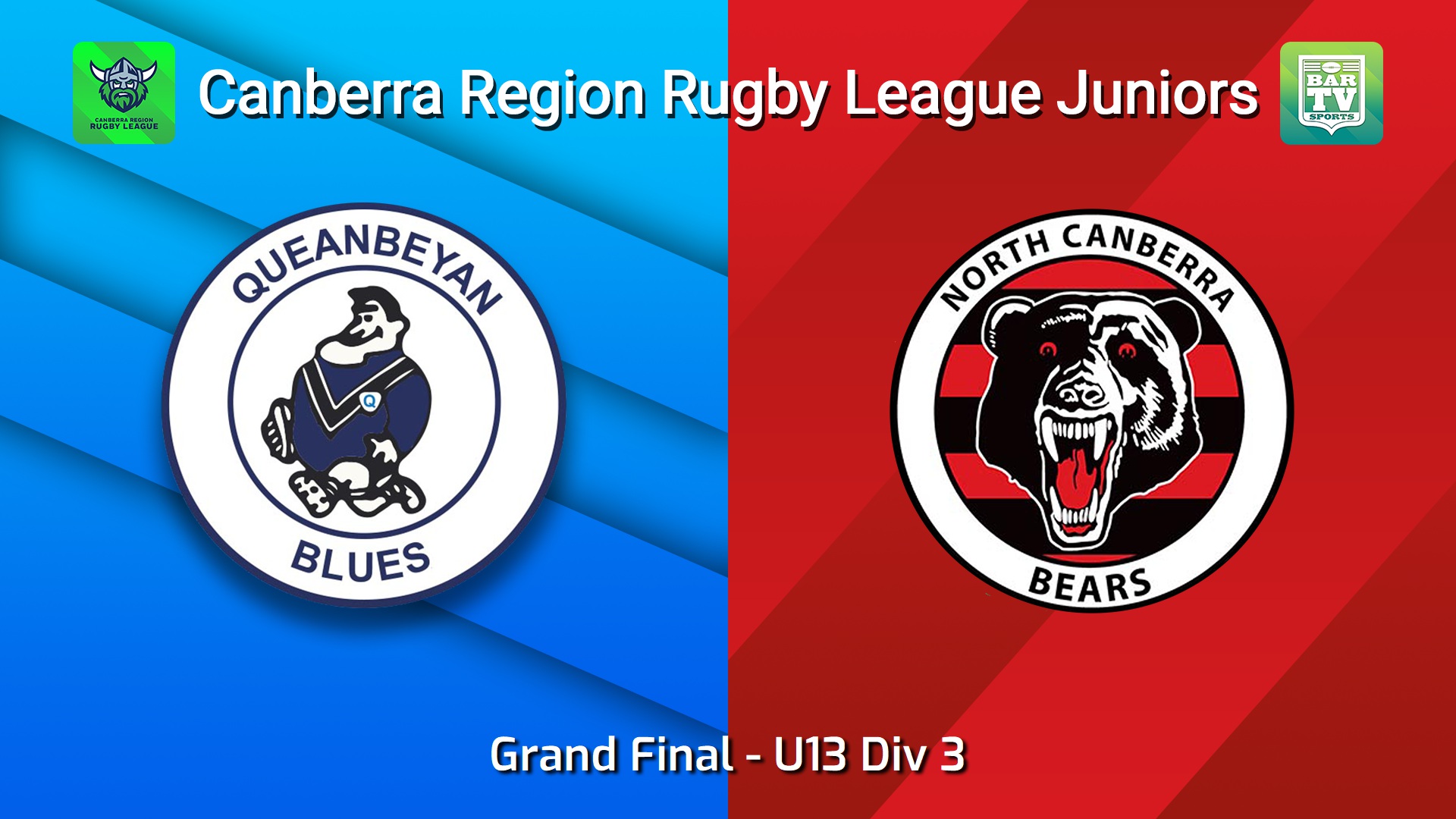 260912-video-Canberra Region Rugby League Juniors Grand Final - U13 Div 3 - Queanbeyan Blues Juniors v North Canberra Bears Minigame Slate Image