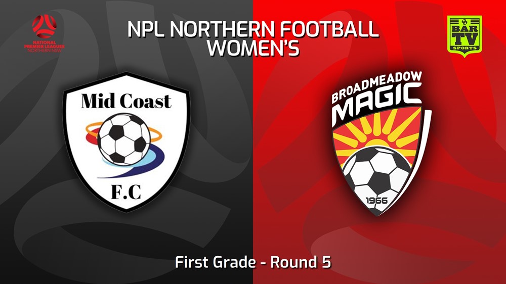 230507-NNSW NPLW Round 5 - Mid Coast FC W v Broadmeadow Magic FC W Slate Image