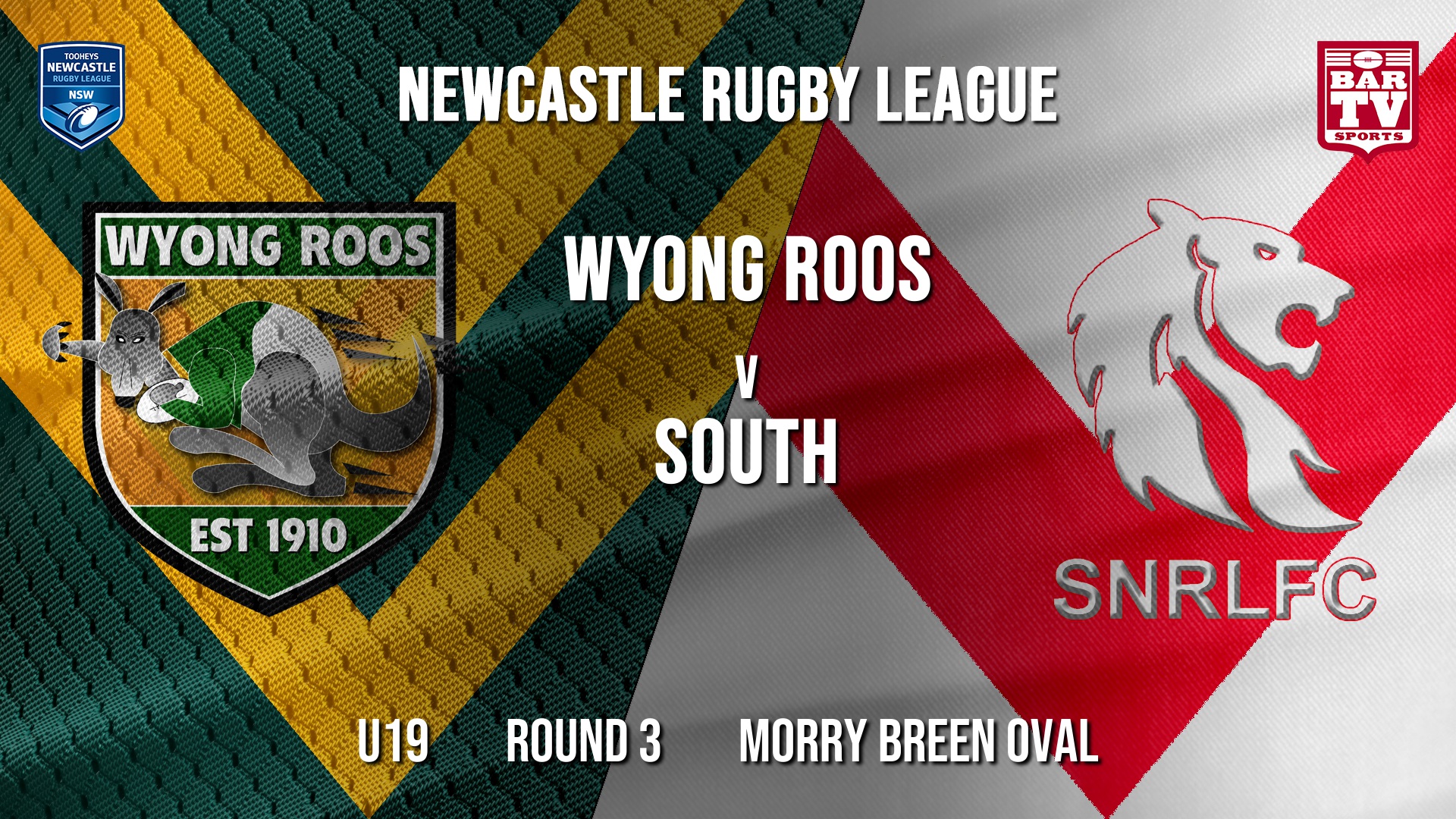 Newcastle Rugby League Round 3 - U19 - Wyong Roos v South Newcastle Slate Image
