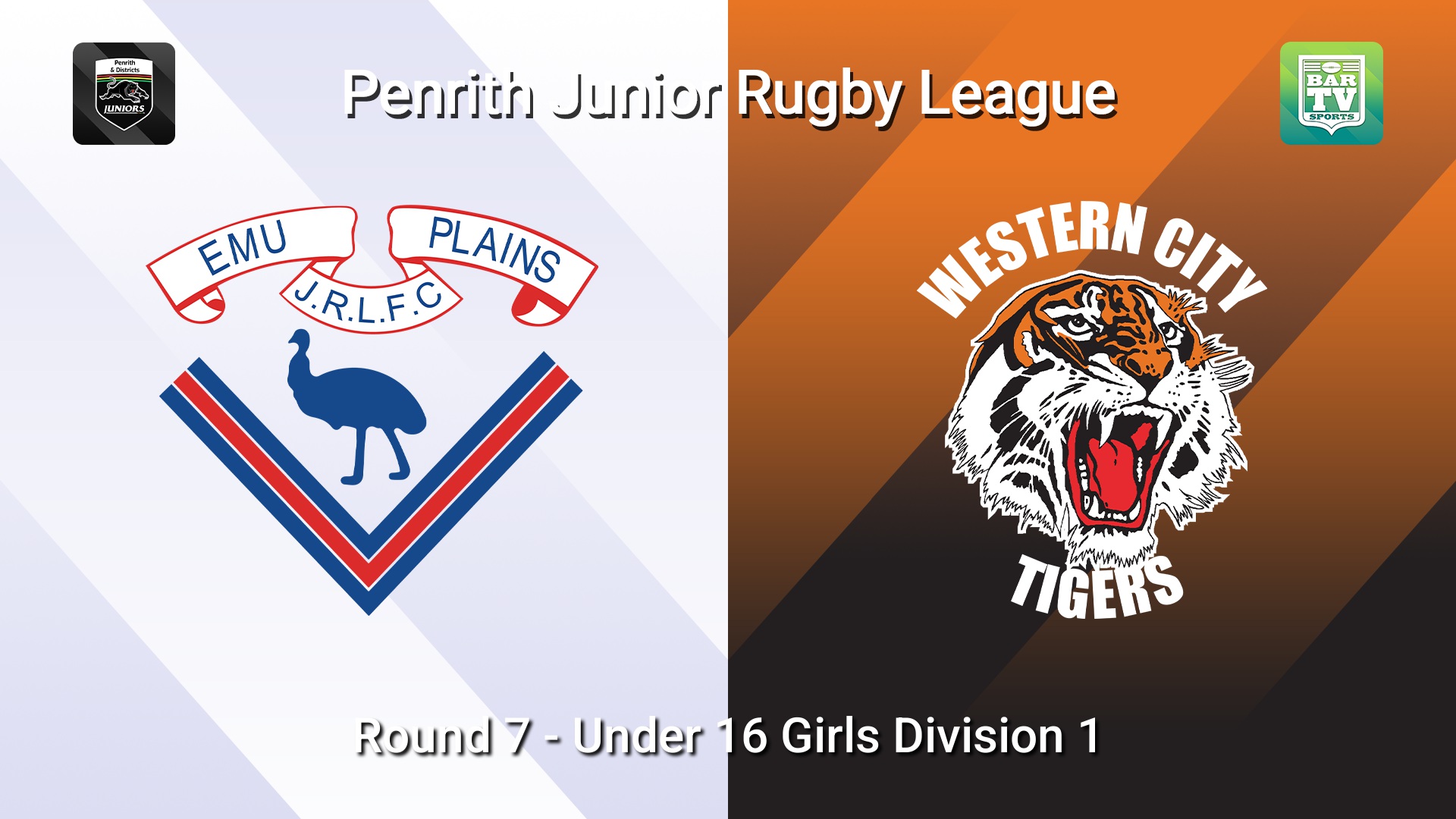 260612-video-Penrith & District Junior Rugby League Round 7 - Under 16 Girls Division 1 - Emu Plains v Western City Tigers Slate Image