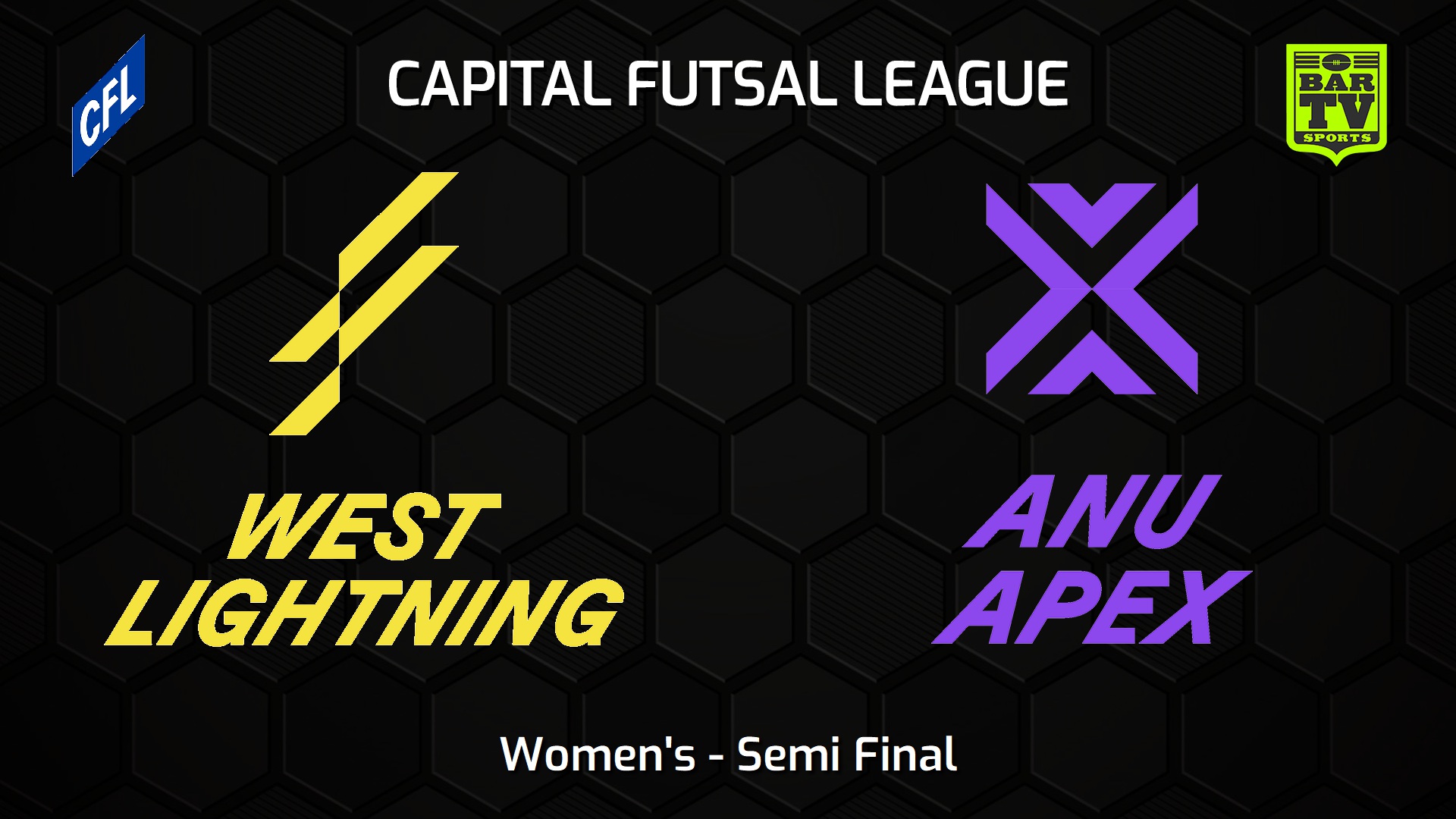 240204-Capital Football Futsal Semi Final - Women's - West Canberra Lightning v ANU Apex Slate Image