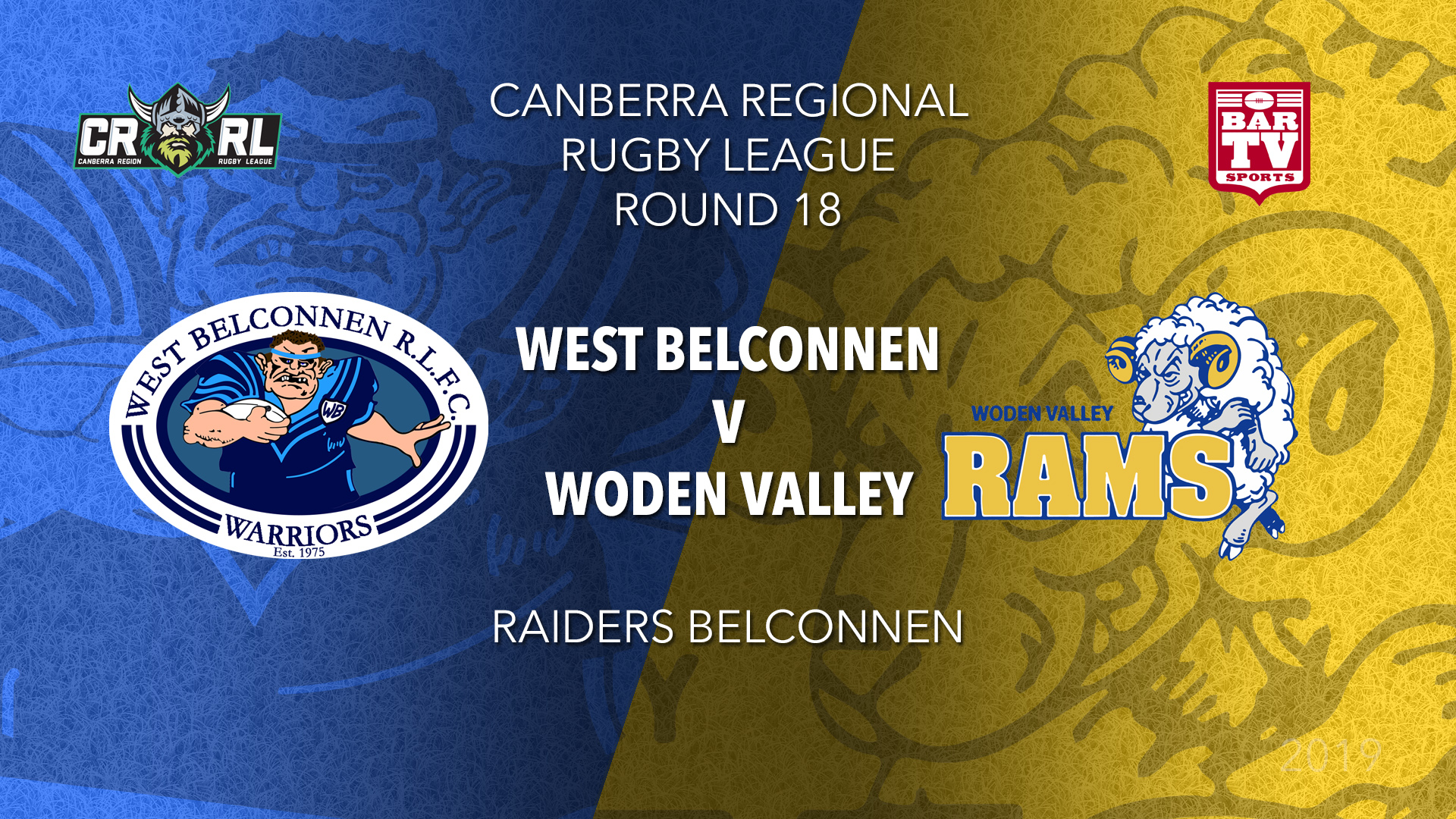 CRRL 1st Grade - West Belconnen Warriors v Woden Valley Rams Slate Image