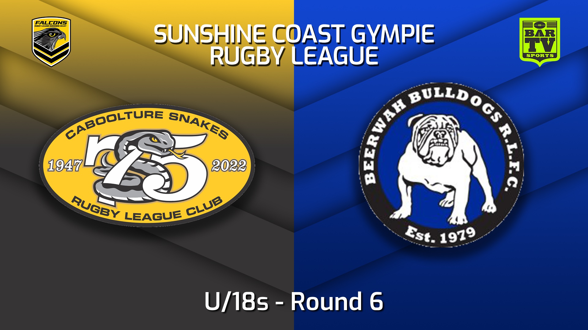 220522-Sunshine Coast RL Round 6 - U/18s - Caboolture Snakes v Beerwah Bulldogs Slate Image
