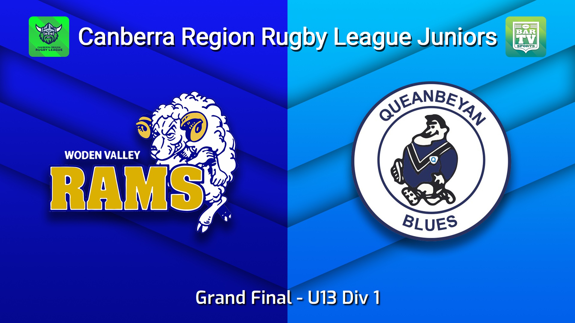 260912-video-Canberra Region Rugby League Juniors Grand Final - U13 Div 1 - Woden Valley Rams Juniors v Queanbeyan Blues Juniors Minigame Slate Image