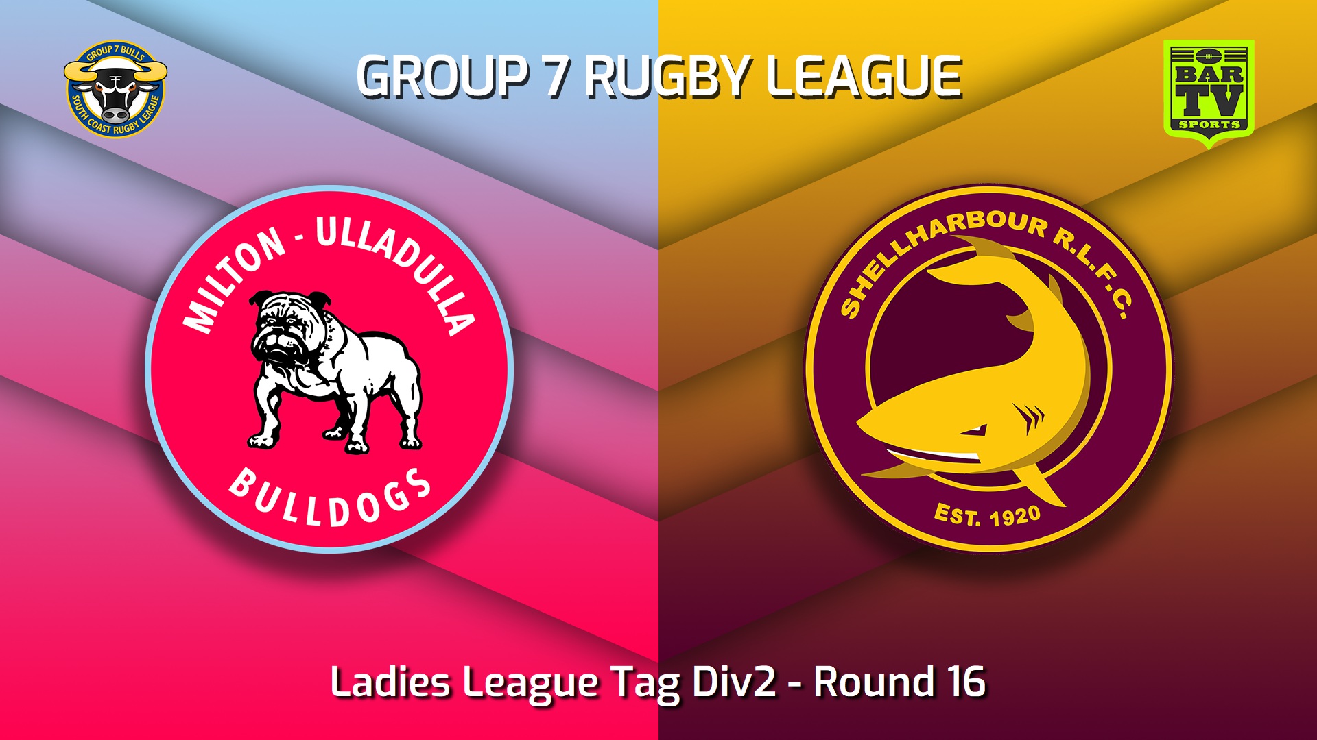 230806-South Coast Round 16 - Ladies League Tag Div2 - Milton-Ulladulla Bulldogs v Shellharbour Sharks Slate Image