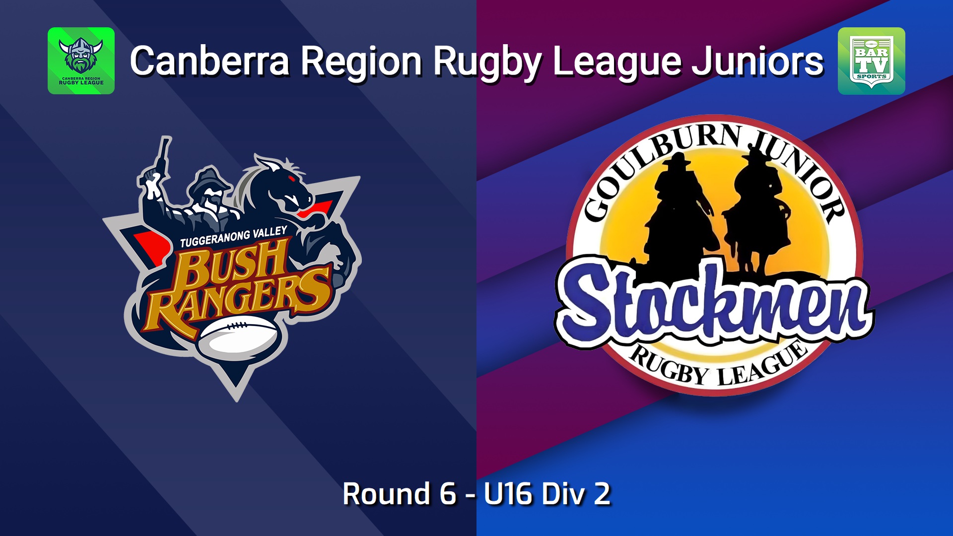 260612-video-Canberra Region Rugby League Juniors Round 6 - U16 Div 2 - Tuggeranong Bushrangers v Goulburn Junior Stockmen Slate Image