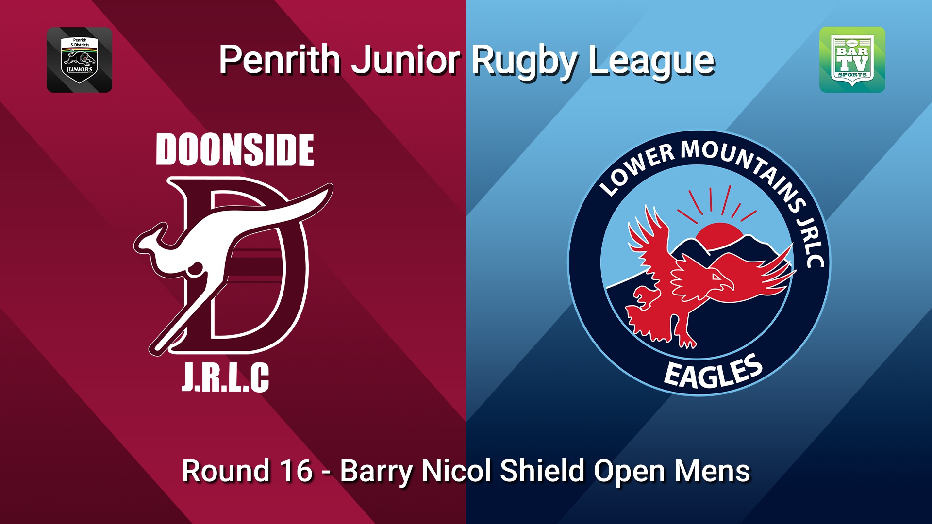 260816-video-Penrith & District Junior Rugby League Round 16 - Barry Nicol Shield Open Mens - Doonside v Lower Mountains Slate Image