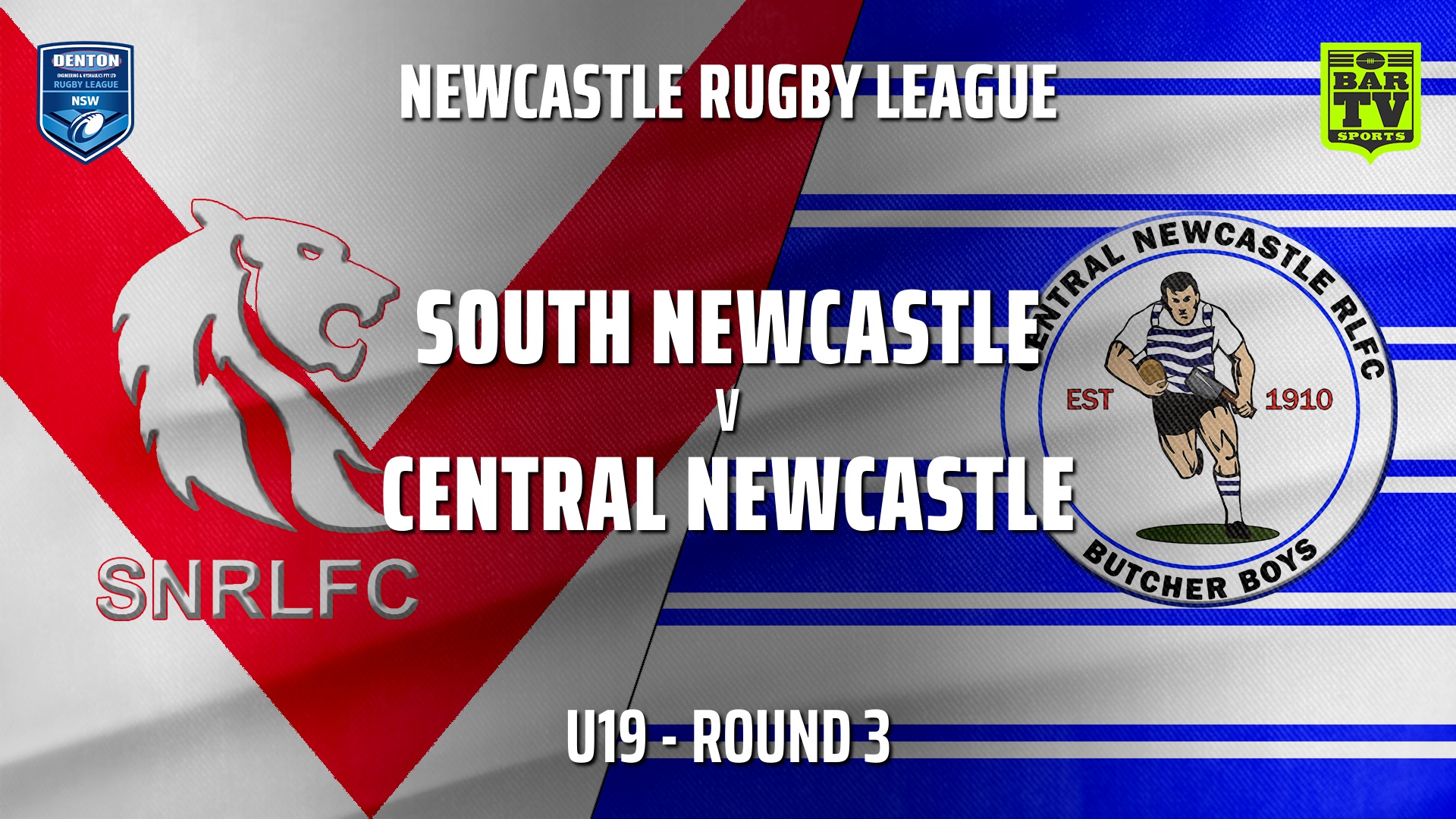 Newcastle Rugby League Round 3 - U19 - South Newcastle v Central Newcastle Slate Image