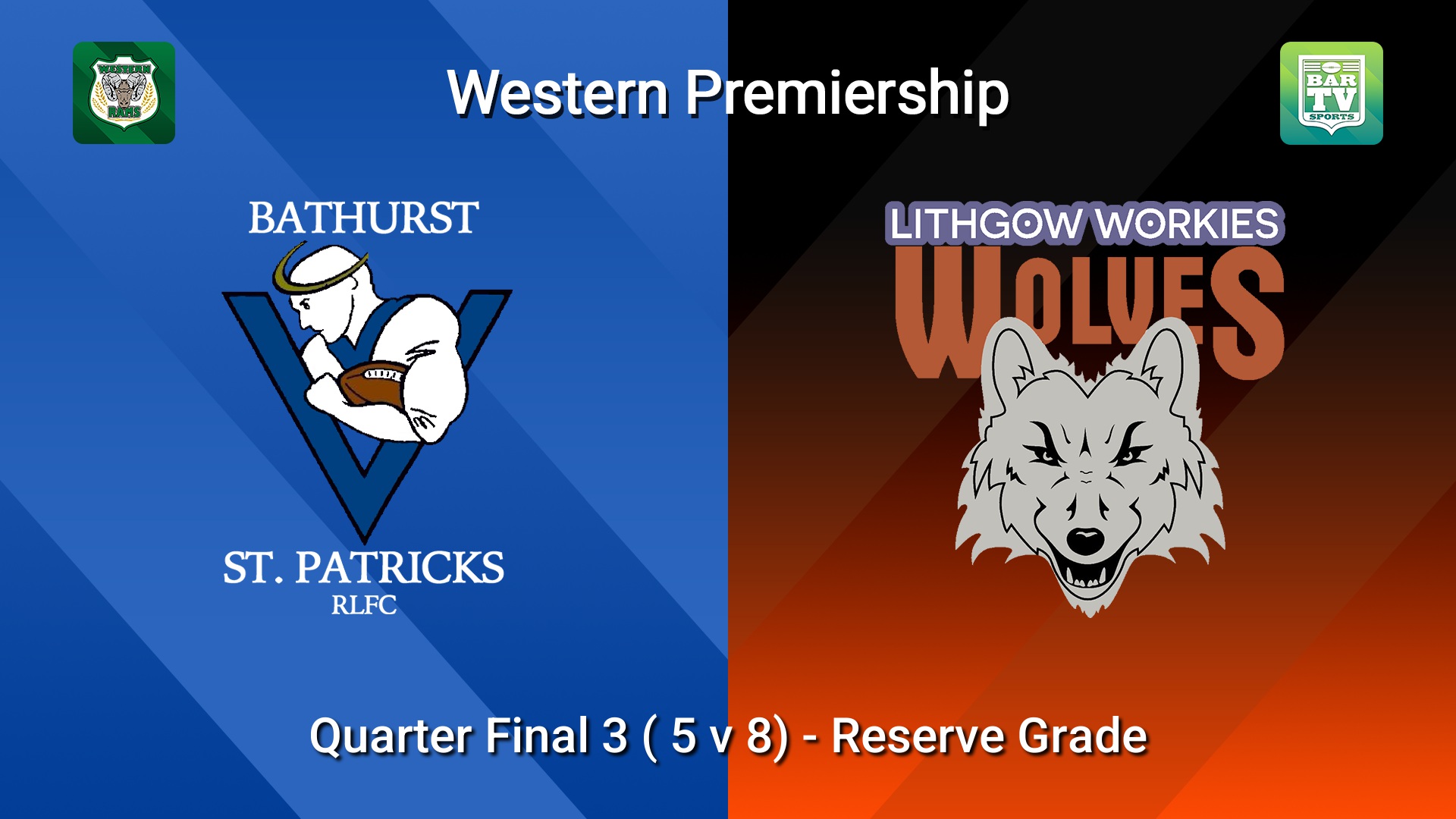 260815-video-Western Premiership Quarter Final 3 ( 5 v 8)  - Reserve Grade - Bathurst St. Pats v Lithgow Workies Wolves Slate Image