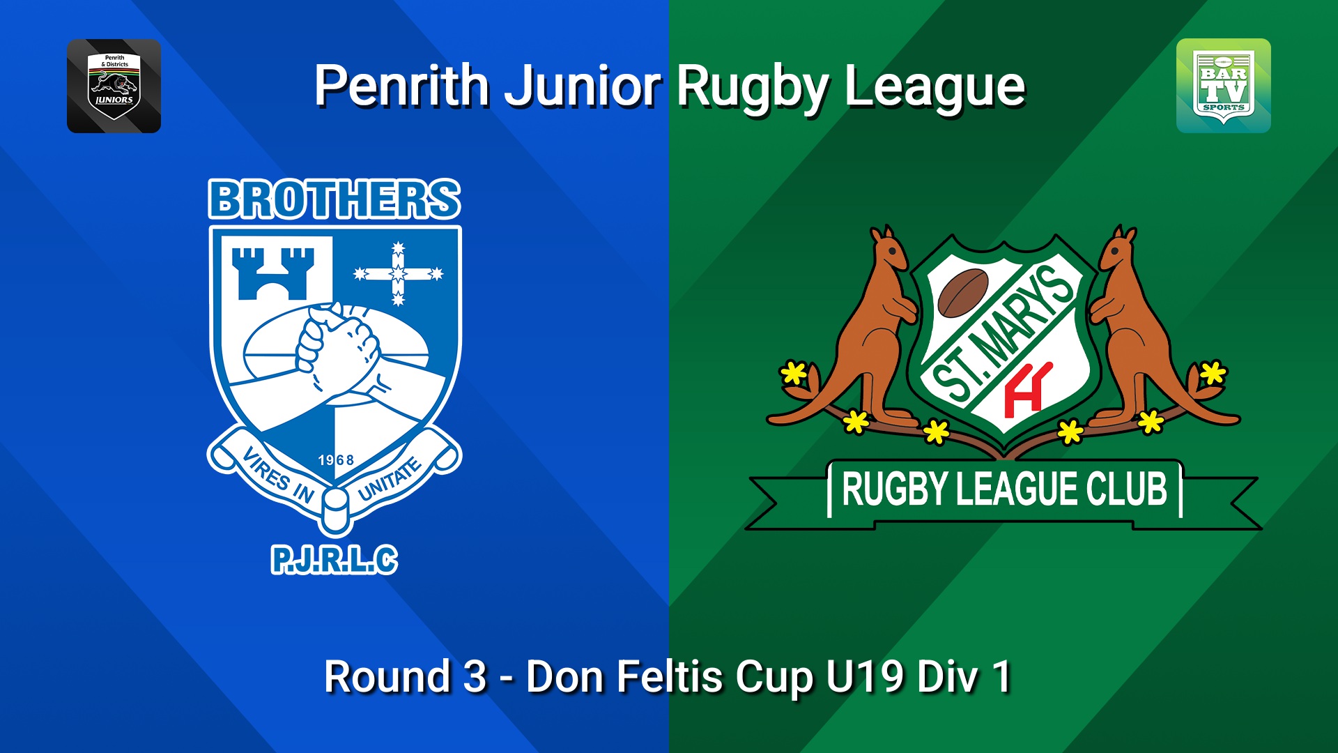 260418-video-Penrith & District Junior Rugby League Round 3 - Don Feltis Cup U19 Div 1 - Brothers v St Marys Slate Image