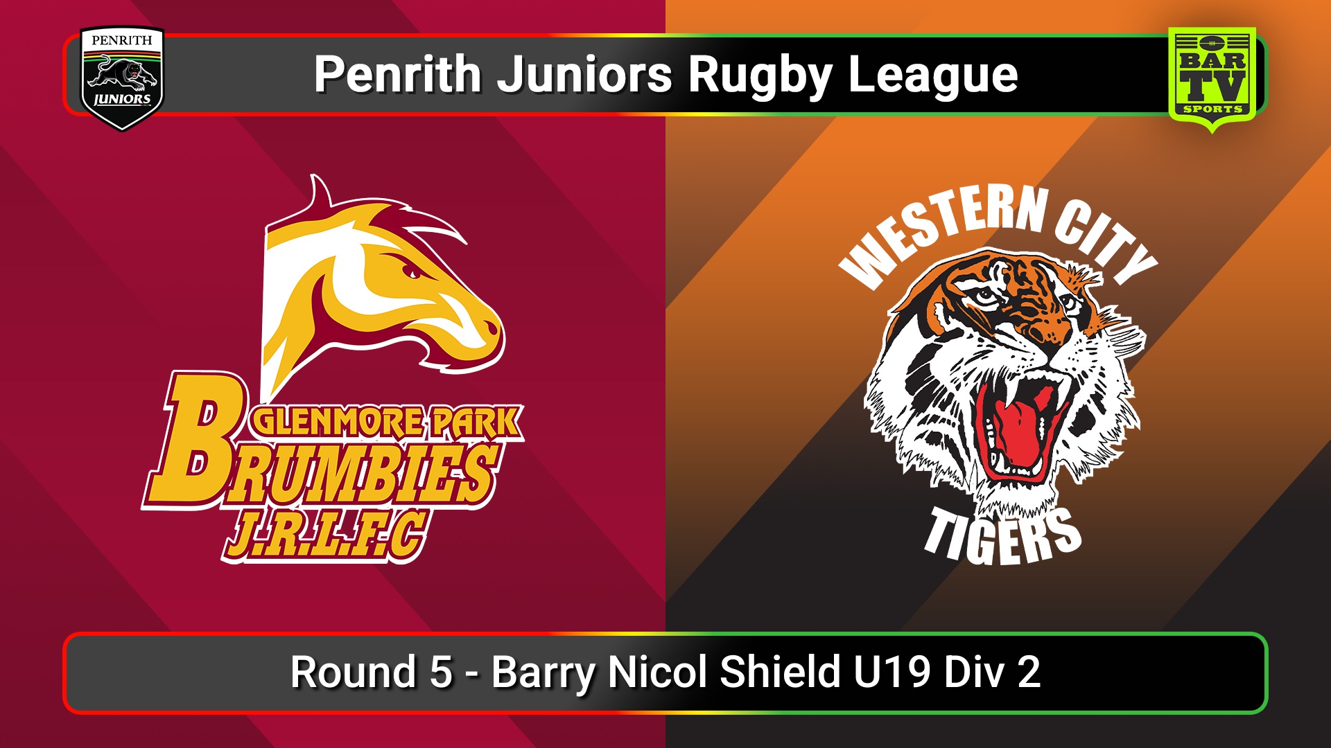 250518-video-Penrith & District Junior Rugby League Round 5 - Barry Nicol Shield U19 Div 2 - Glenmore Park v Western City Tigers Slate Image