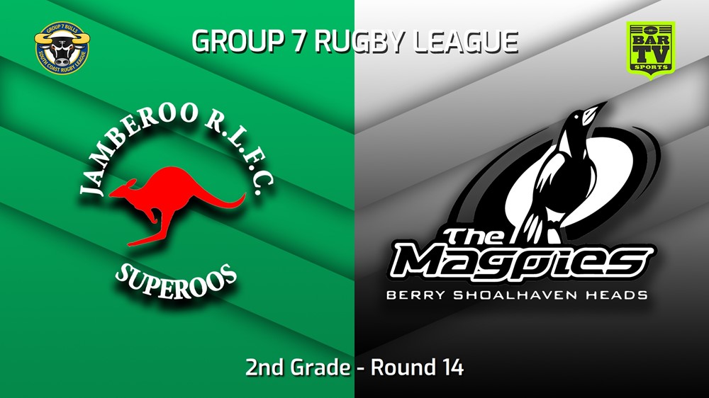 230715-South Coast Round 14 - 2nd Grade - Jamberoo Superoos v Berry-Shoalhaven Heads Magpies Slate Image