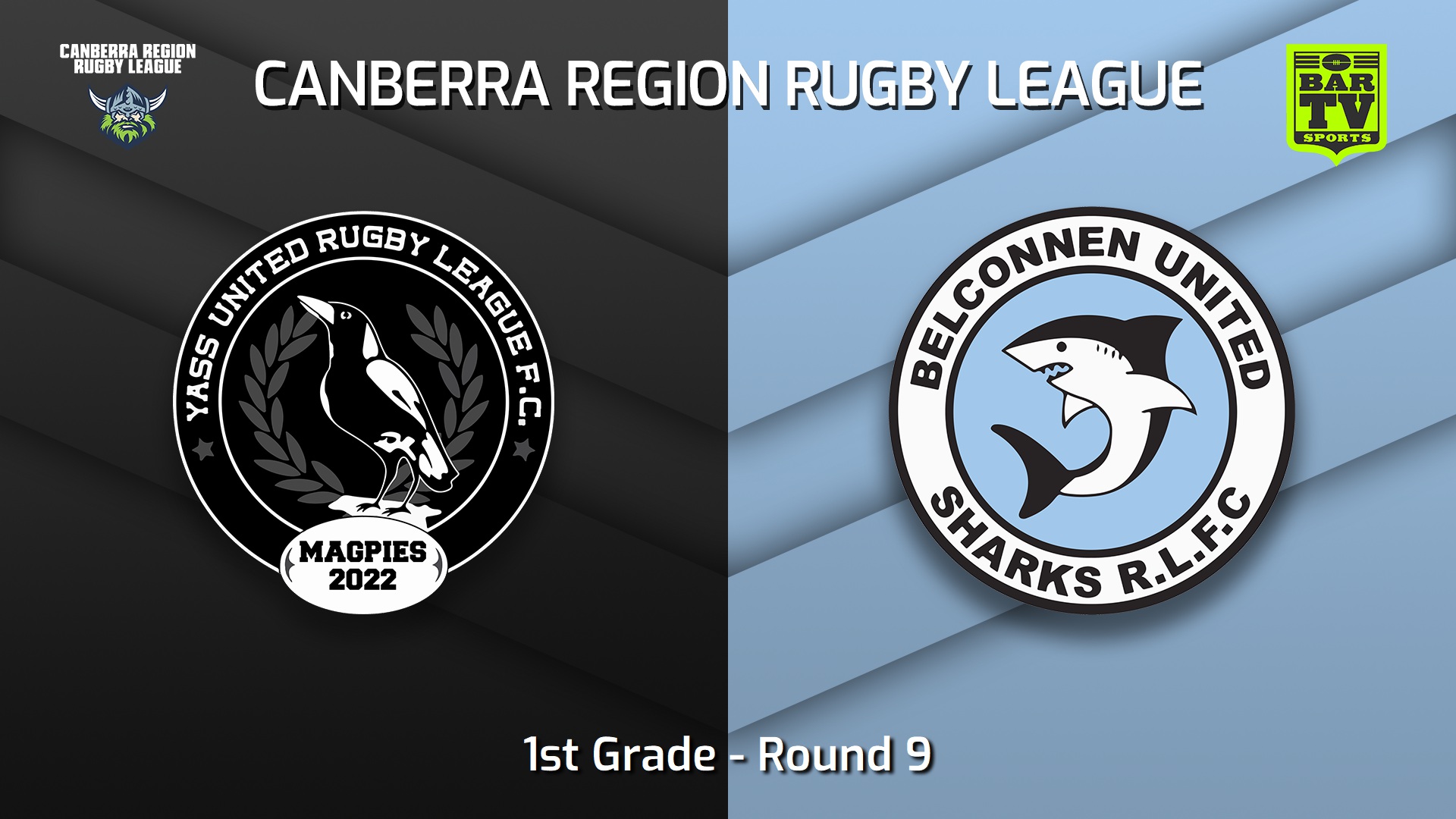 220618-Canberra Round 9 - 1st Grade - Yass Magpies v Belconnen United Sharks Slate Image