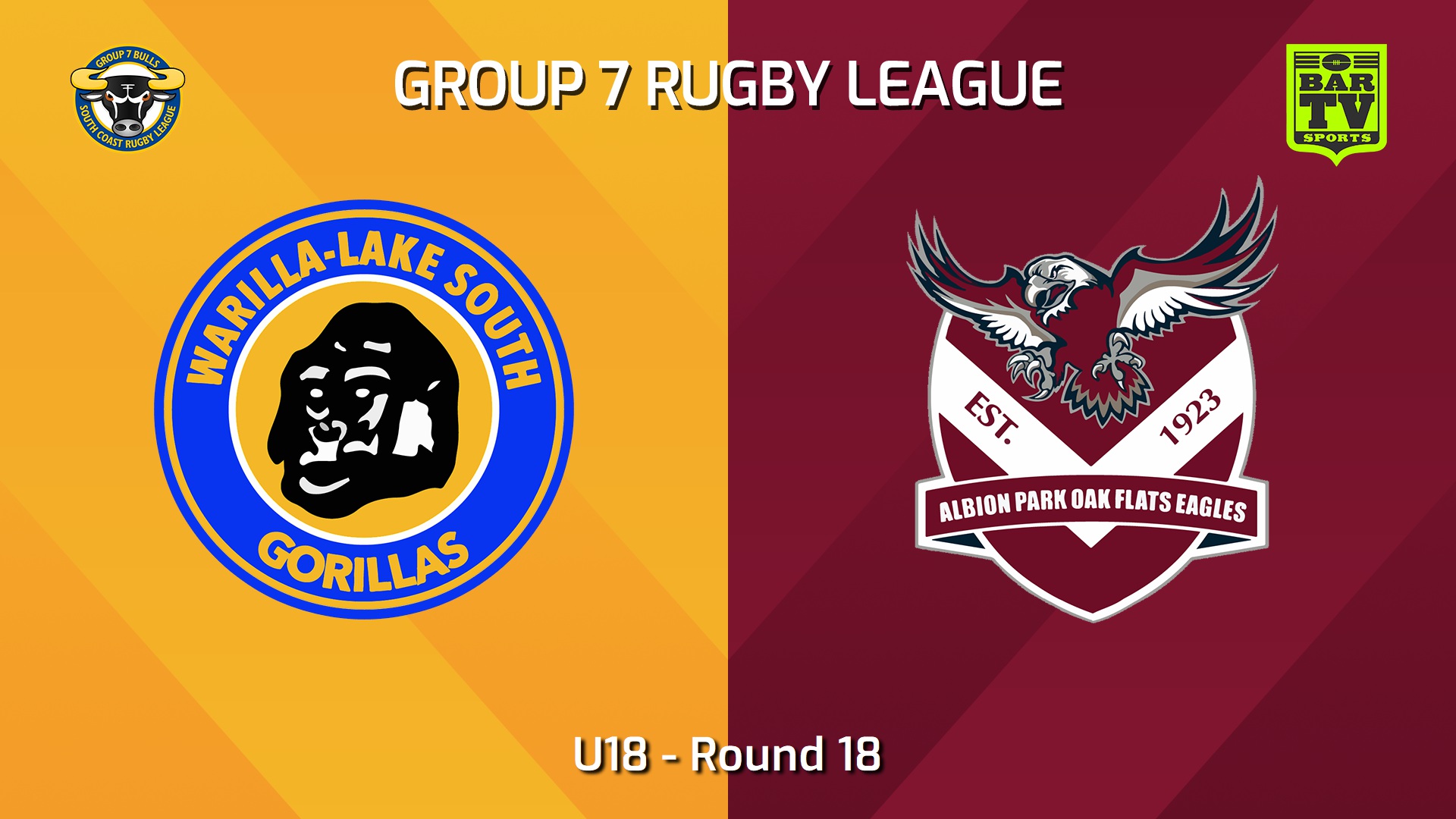 240818-video-South Coast Round 18 - U18 - Warilla-Lake South Gorillas v Albion Park Oak Flats Eagles Slate Image