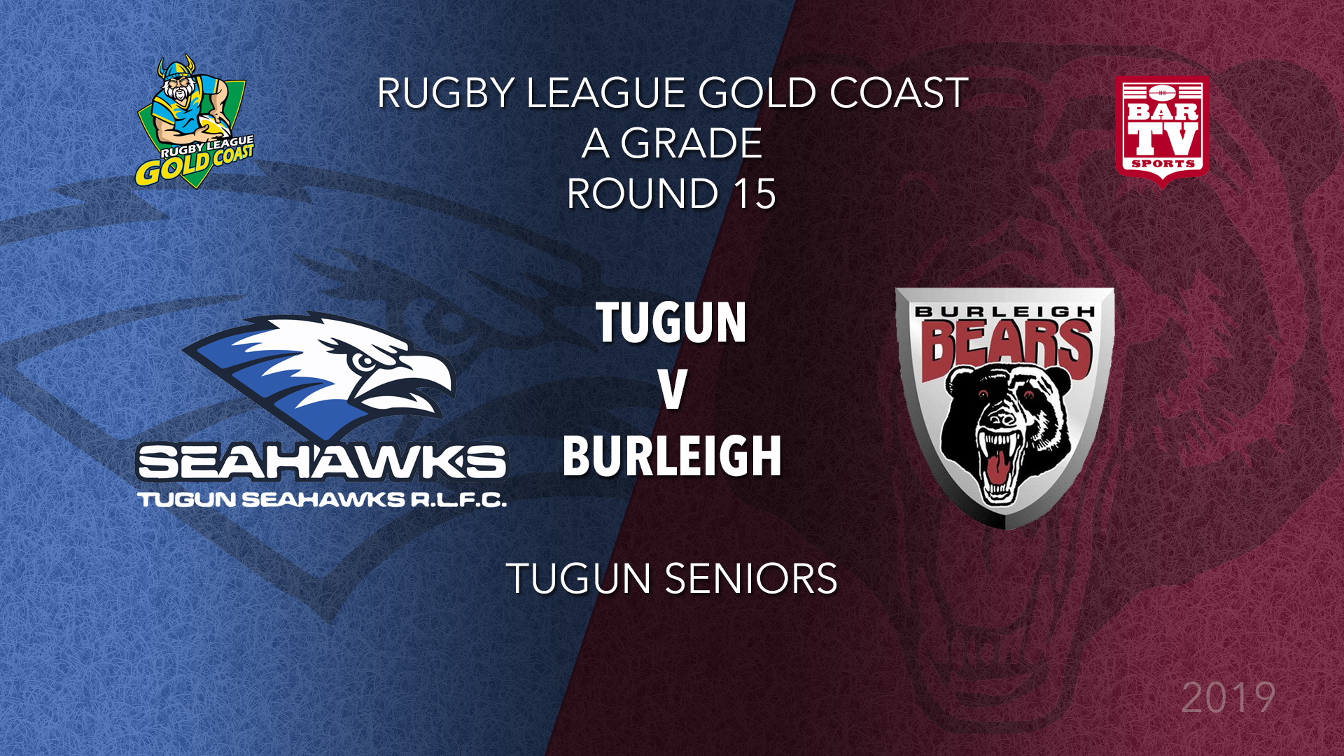RLGC Round 15 - A Grade - Tugun Seahawks v Burleigh Bears Slate Image