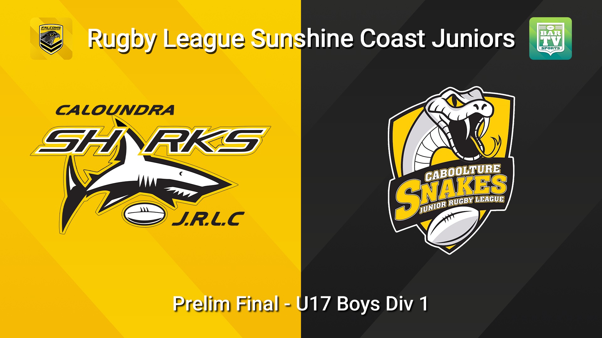 260829-video-Sunshine Coast Junior Rugby League Prelim Final - U17 Boys Div 1 - Caloundra Sharks JRL v Caboolture Snakes JRL Slate Image