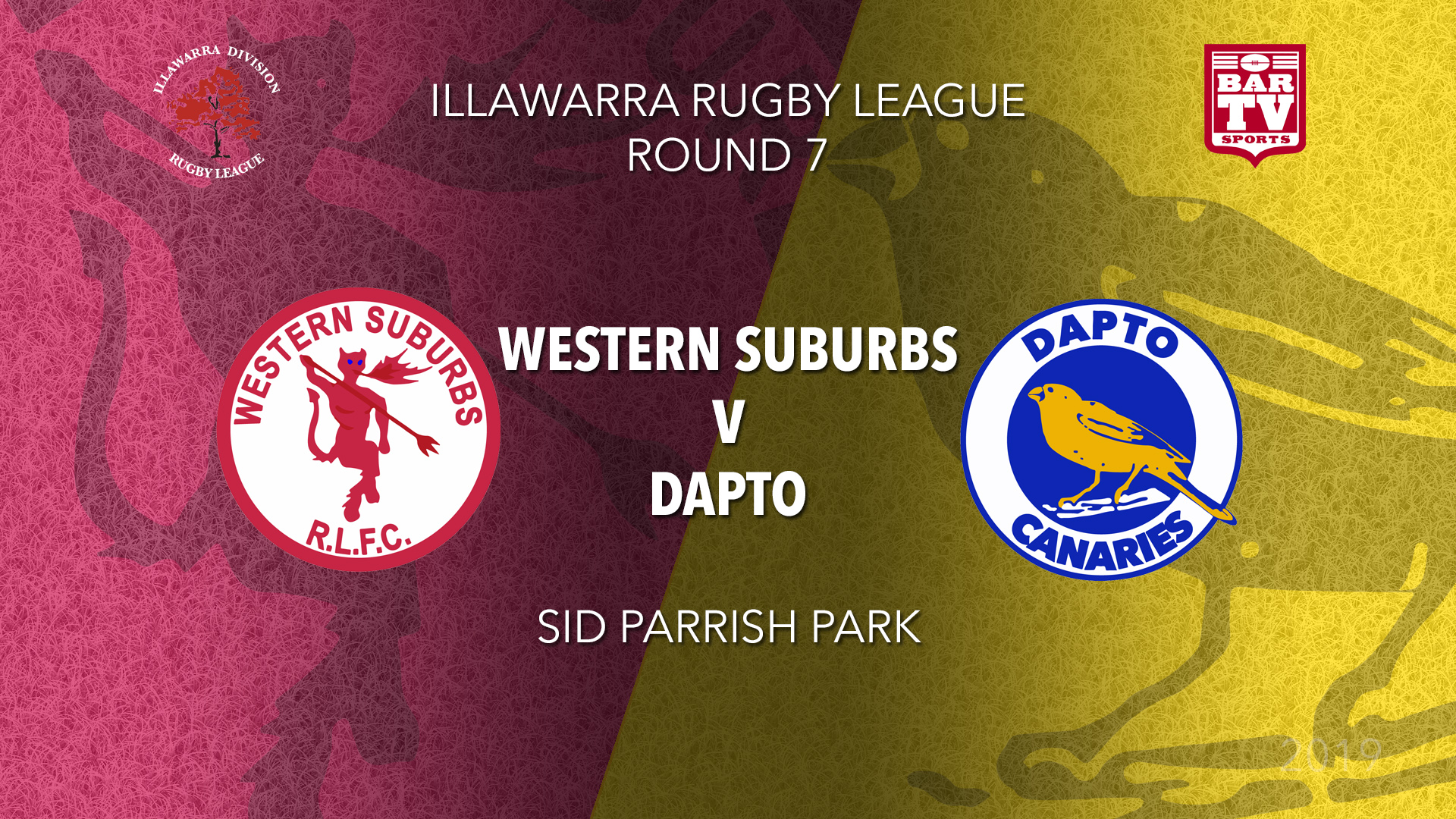 IRL Round 7 - 1st Grade - Western Suburbs RLFC v Dapto Canaries Slate Image