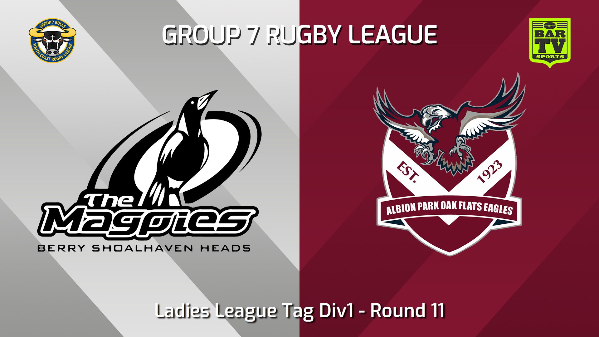 240622-video-South Coast Round 11 - Ladies League Tag Div1 - Berry-Shoalhaven Heads Magpies v Albion Park Oak Flats Eagles Slate Image