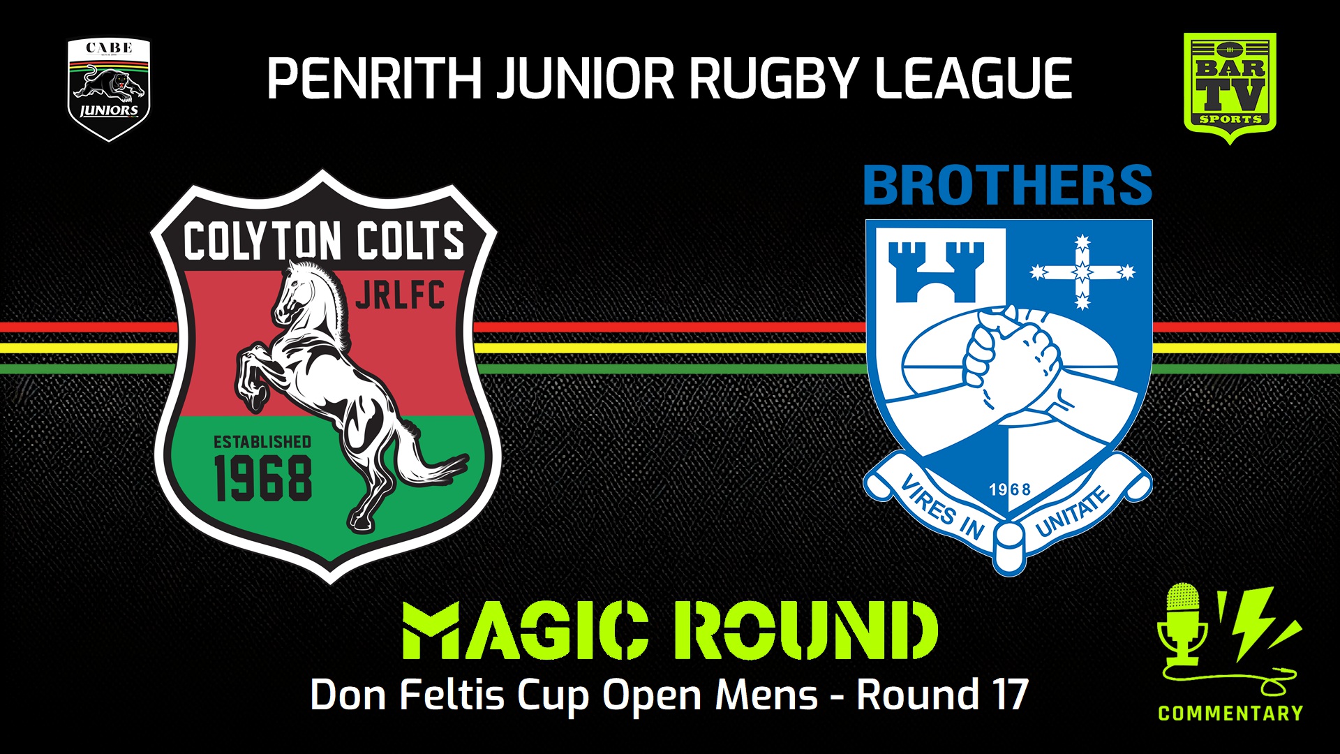 240713-video-Penrith & District Junior Rugby League Round 17 - Don Feltis Cup Open Mens - Colyton Colts v Brothers Slate Image