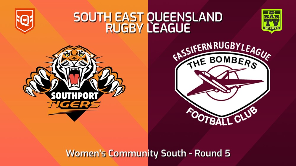240525-video-SEQ Rugby League  Round 5 - Women's Community South - Southport Tigers v Fassifern Bombers Minigame Slate Image