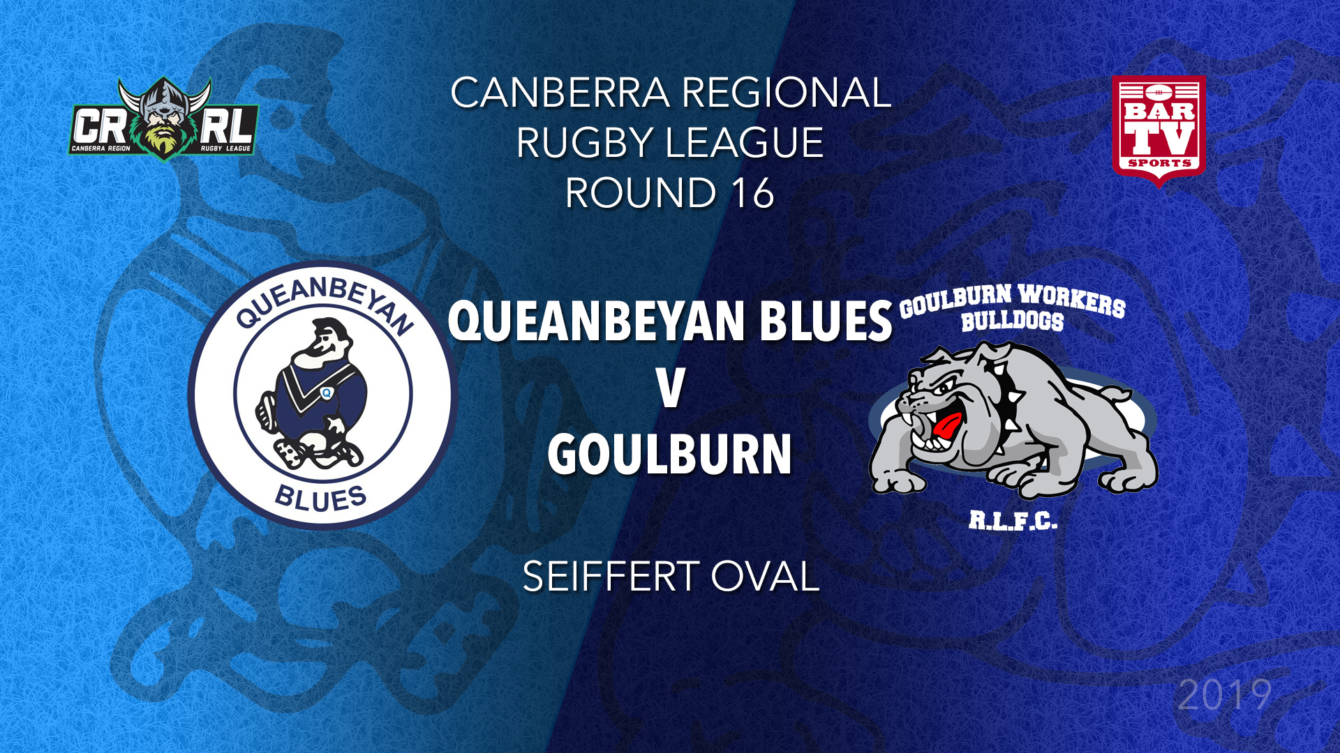 CRRL Round 16 - 1st Grade - Queanbeyan Blues v Goulburn Workers Bulldogs Slate Image
